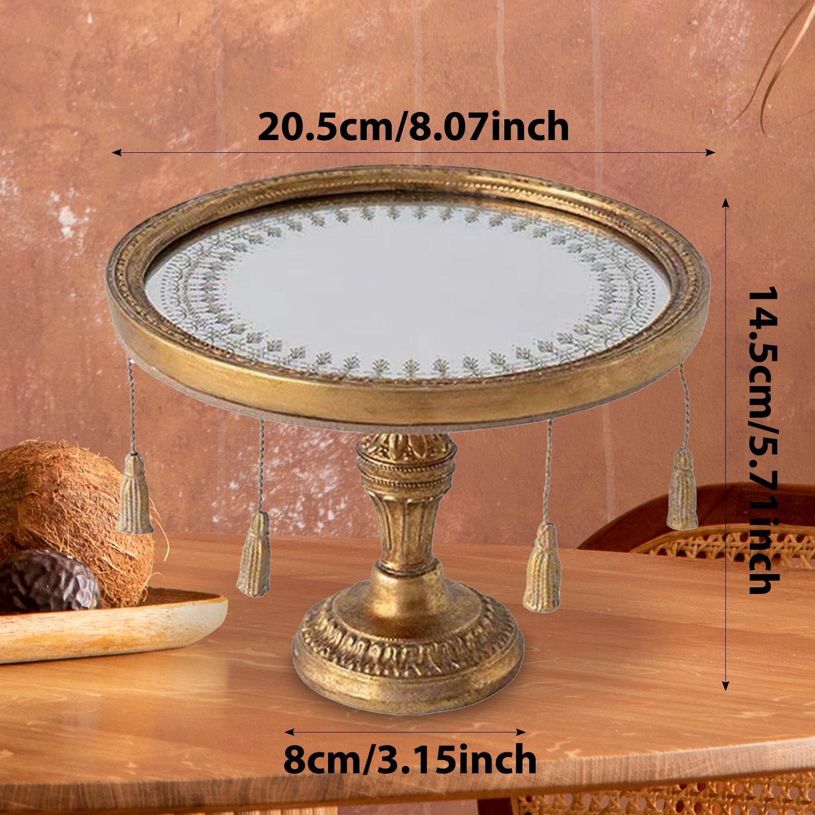 Milageto Bandeja Decorativa Espejo Bandeja Bandeja Perfume Organizador Maquillaje Joyero Resina Antimanchas con Fondo Grueso Adecuada para Tocador Mesa de