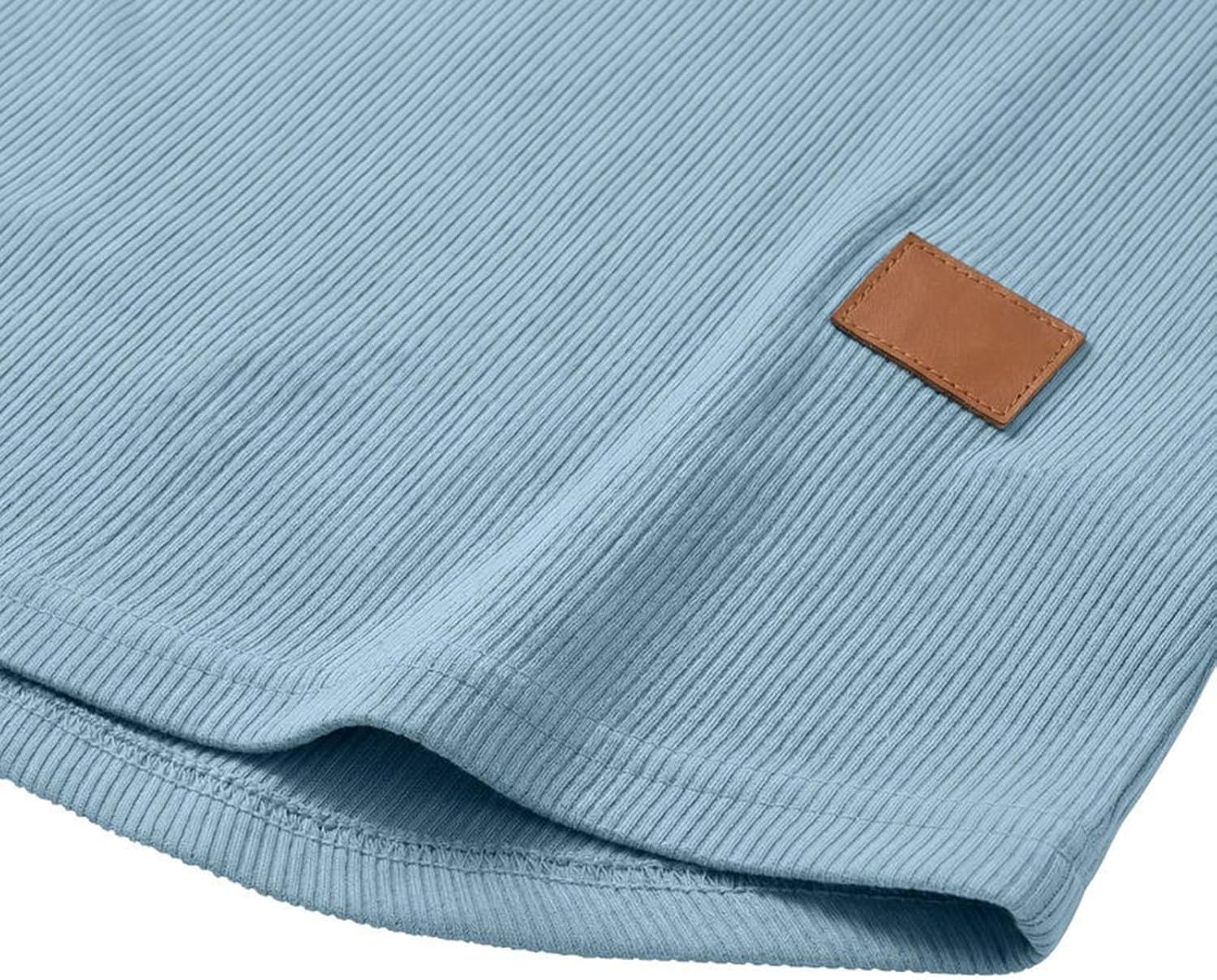 Men's Ribbed Knit V Neck Top Long Sleeve Slim Fit Stretchy Shirts Soft Casual Lounge Fall Winter Layering Tops