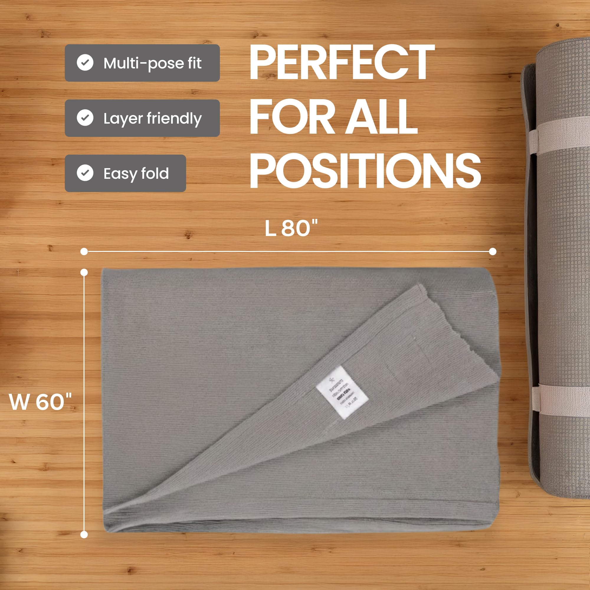 Amazon.co.jp: Iyengar コットン100%ヨガブランケット グレー 4枚