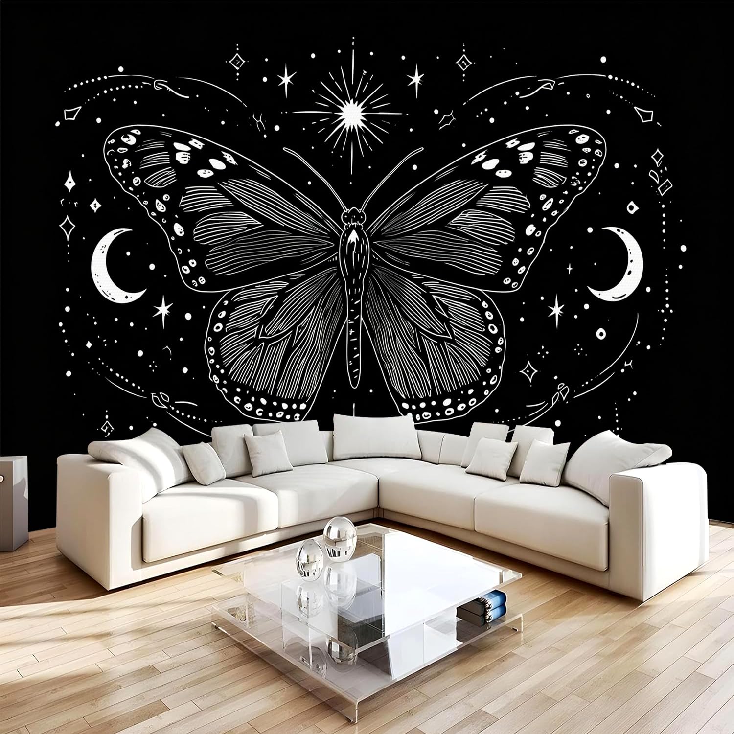 Carta da parati effetto 3D Farfalla 250 x 175 cm Murale Non Tessuto Arte Astratta Fotomurale Stampa HD Moderna Poster Per Soggiorno E Camera Da Letto Design 2M1501