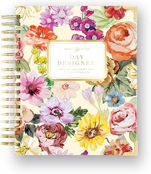 Day Designer 2026-2027 Daily Academic Planner, 7.4"x9.5", Oh So Lovely | July 2026 - June 2027, Glossy Laminated Cover, Wirebound, Laminated Tabs, Storage Pocket, Stickers & Snap-In Ruler