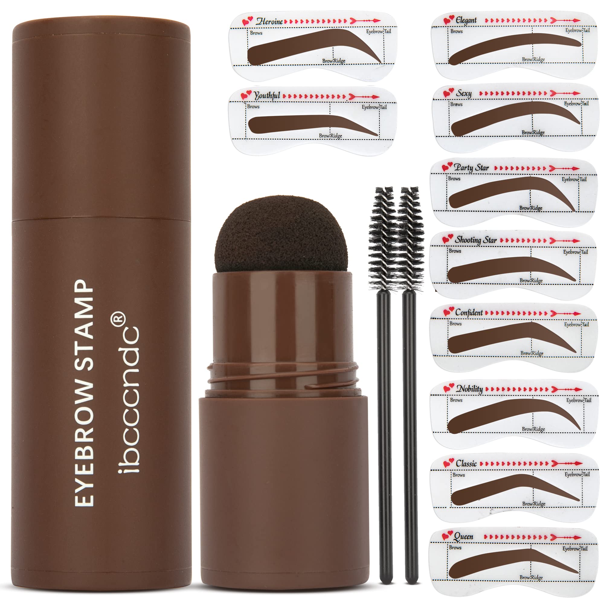 Eyebrow Stamp Stencil Kit, Waterproof Eyebrow Stamp Shaping Kit, Long Lasting Eyebrow Makeup Powder Kit (Natural Brown)…