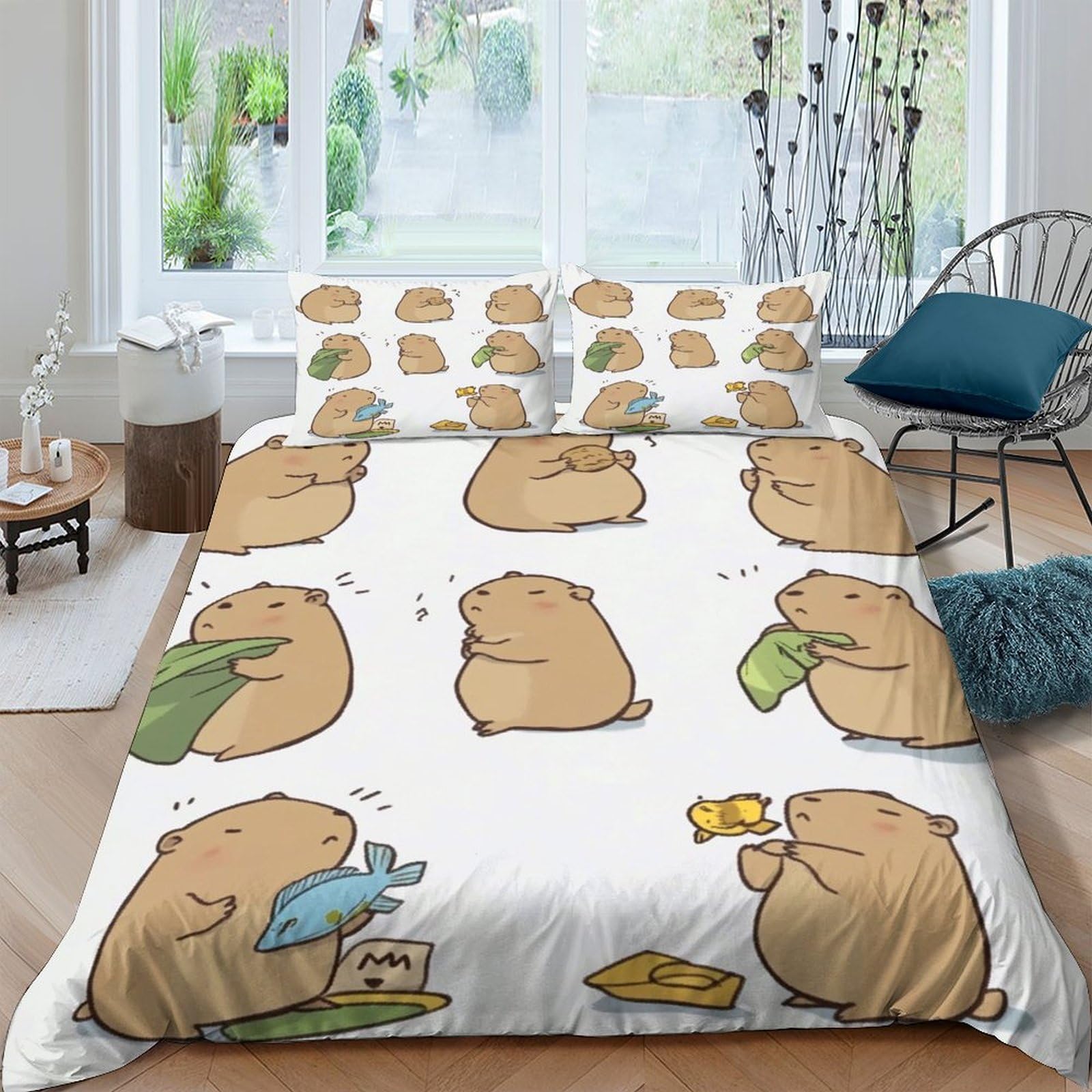 Taie de couette rongeur mignon en 3D | Parure de lit dessin animé ultra-doux