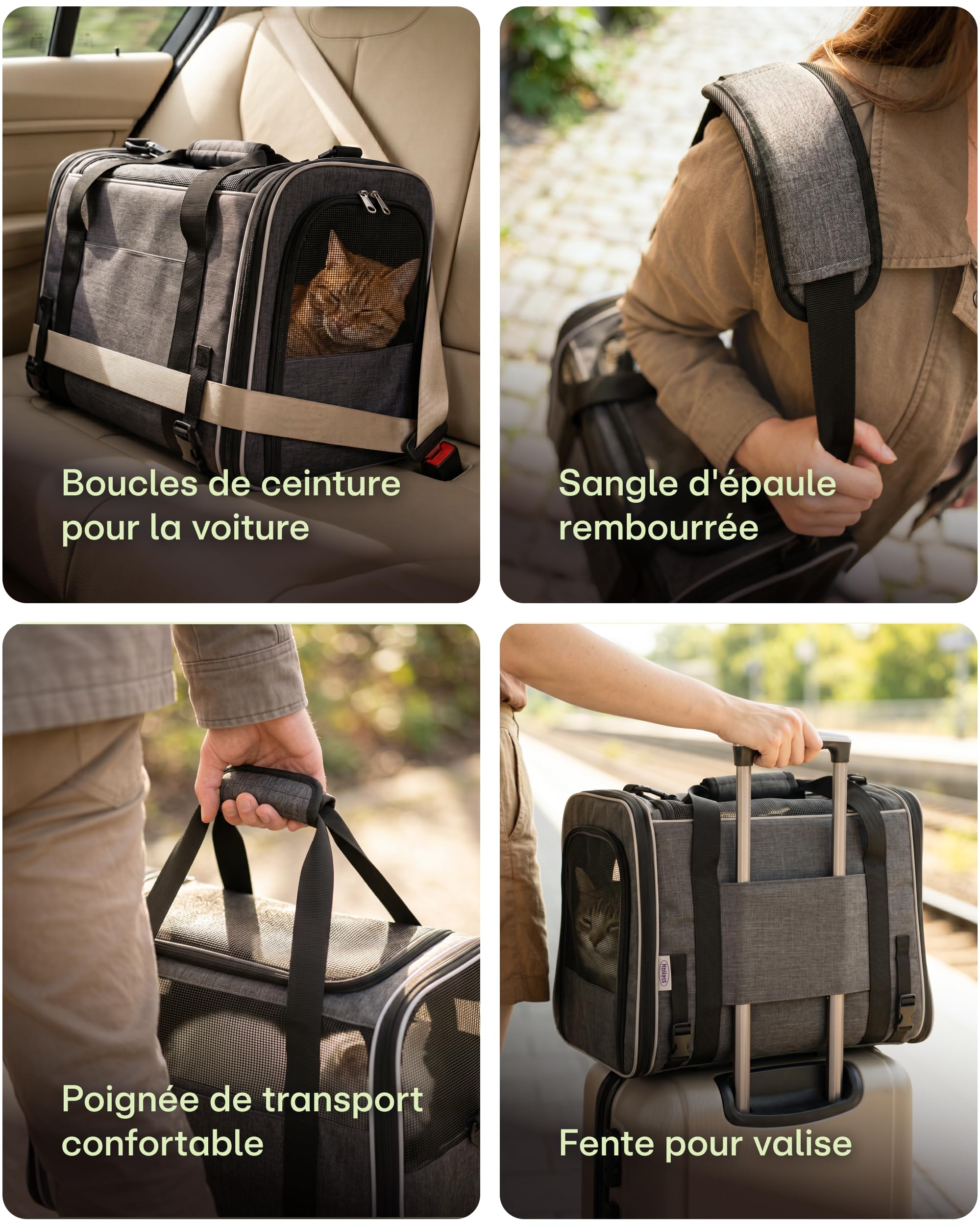 Knupis Sac Transport pour Chats & Petits Chiens Jusqu'à 9kg