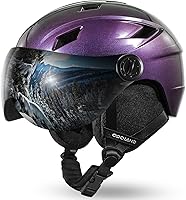 Odoland Lightweight Ski Helmet with 2-in-1 Visor Goggles - Adjustable Snowboard Helmet for Men Women Skiing Snowboarding