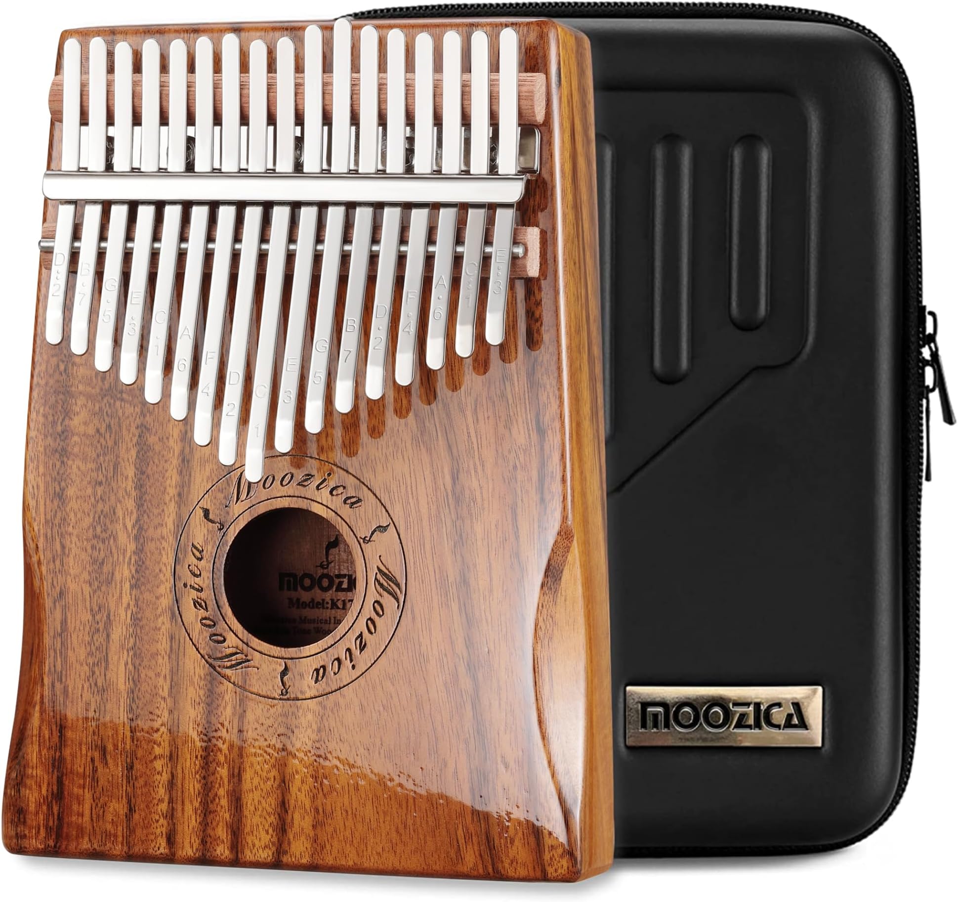 17 Keys Kalimba, Professional Symetrial Thumb Piano, Professional Kalimba with High-gloss Finishing Musical Instrument Gift (Acacia Koa-K17K)
