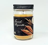 French Baguette Soy Candle 12oz Jar - All Natural Warm Bread Butter Scent by S&M Candle Factory
