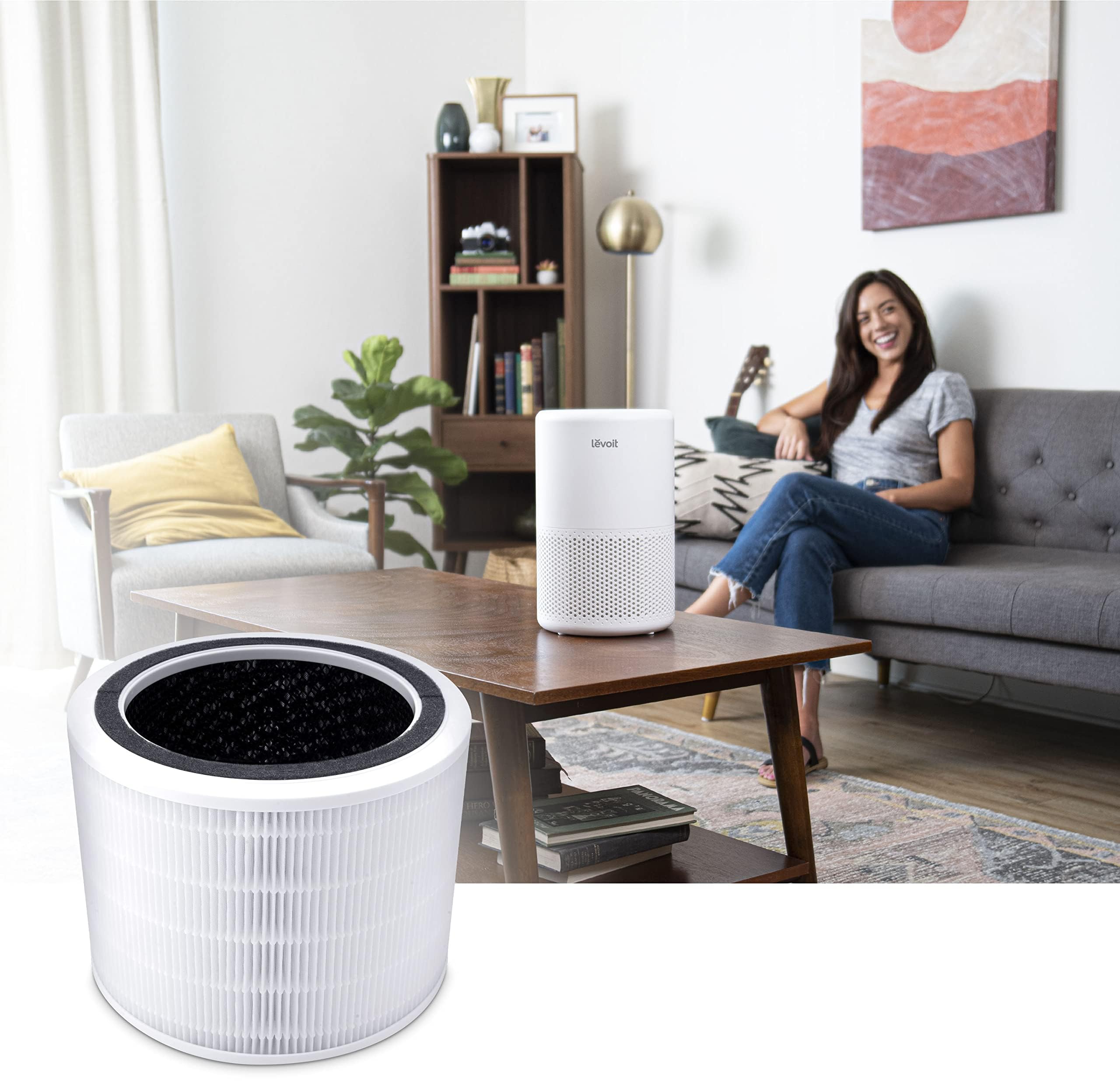 getalong Lot de 2 filtres HEPA de rechange 3 en 1 compatibles avec les purificateurs d'air Levoit Core 200s, numéro de pièce Core 200S-RF