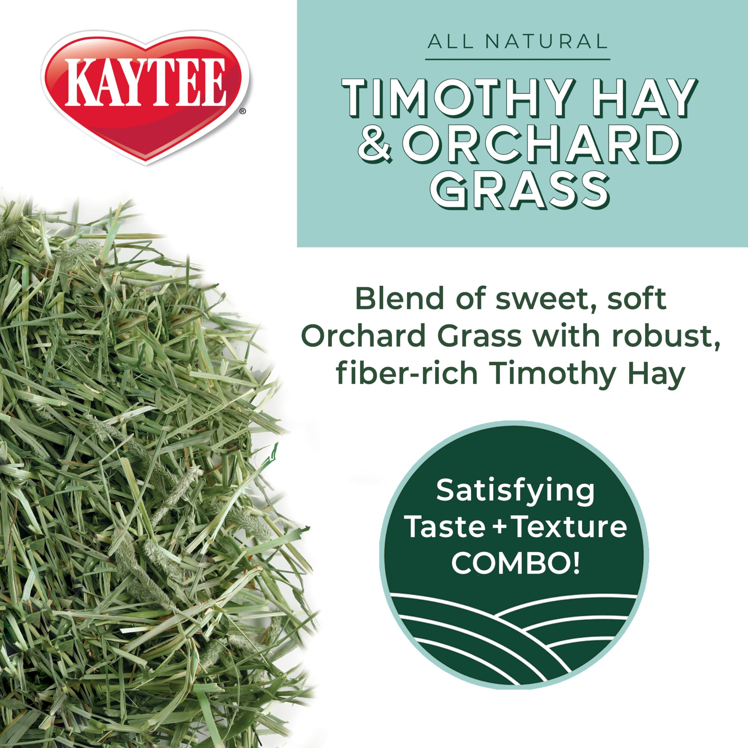 Kaytee Timothy Hay & Orchard Grass for Guinea Pigs, Rabbits & Other Small Animals, 48 oz