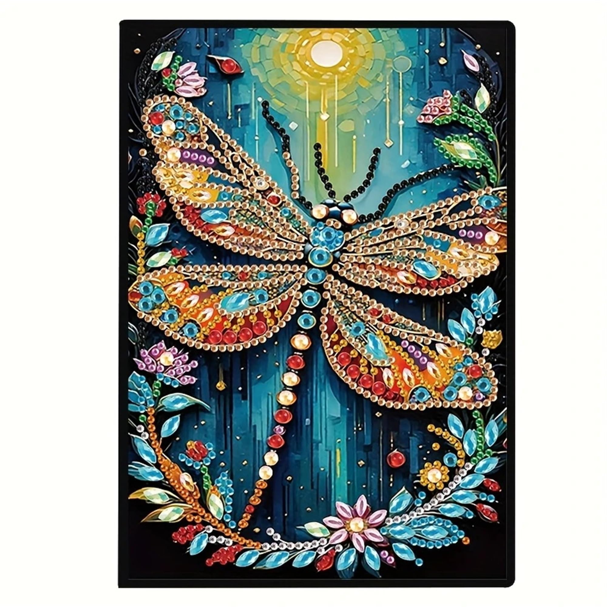 Formeyart Dragonfly Diamond Painting Notebook for Adults, A5 Diamond Art Journal and DIY Sketchbook, Diamond Art Kit Supplies,Gift for Beginners, Craft Lovers, Artists (Dragonfly)