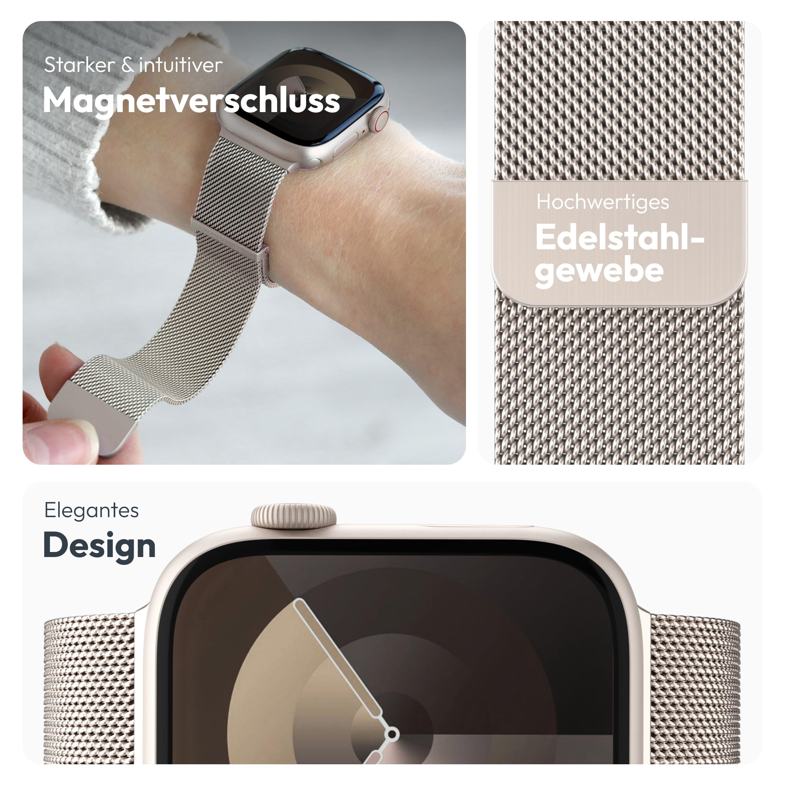 VONMÄHLEN Milanese Loop 2 – Stilvolles Edelstahlarmband mit Magnetverschluss, verstellbar, hochwertig, kompatibel mit Apple Watch