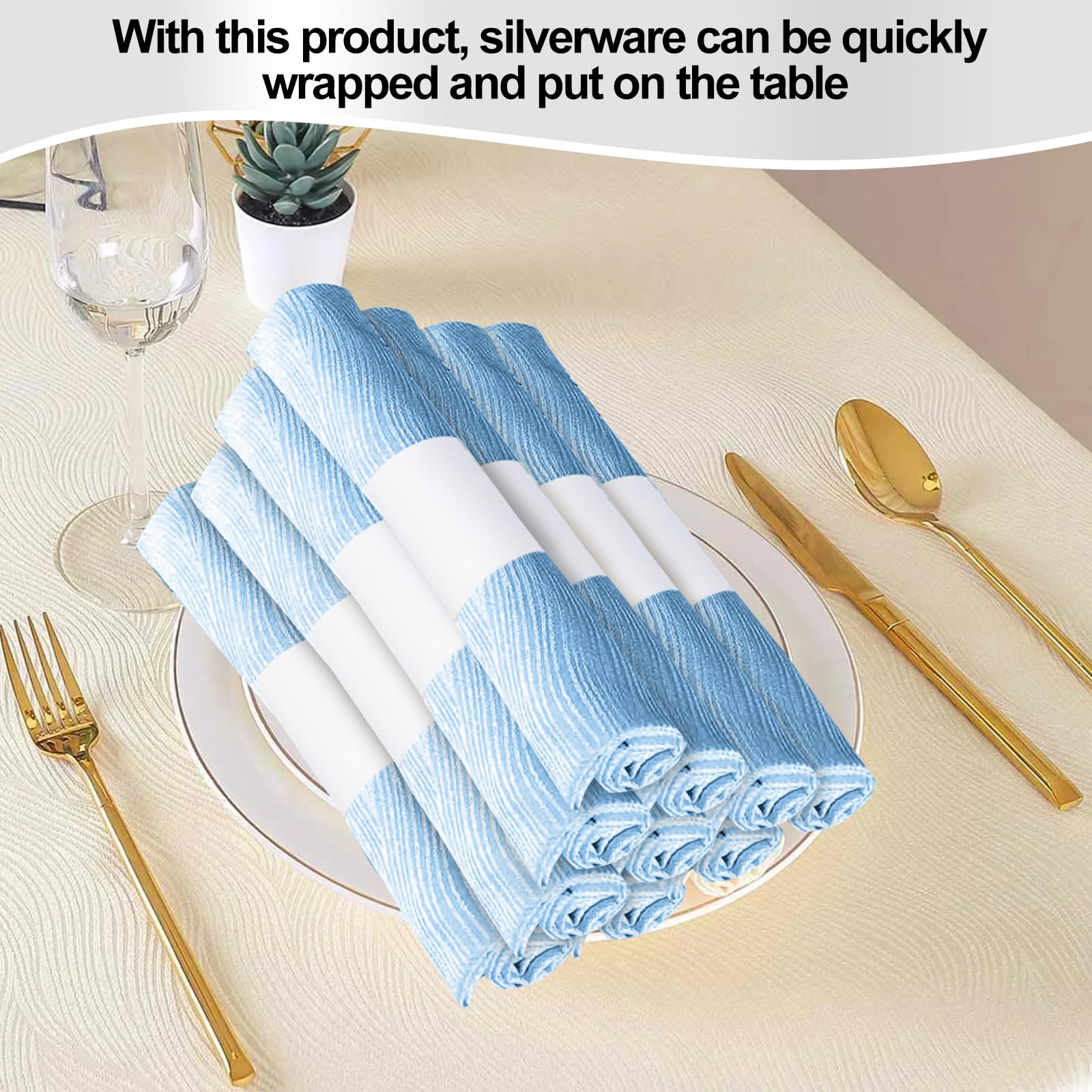 Germiwipe GENB2500WH - Servilleteros autoadhesivos, servilleteros de papel impreso, envolturas de cubiertos blancos, 1.5 x 4.25 pulgadas (paquete de 2.500)