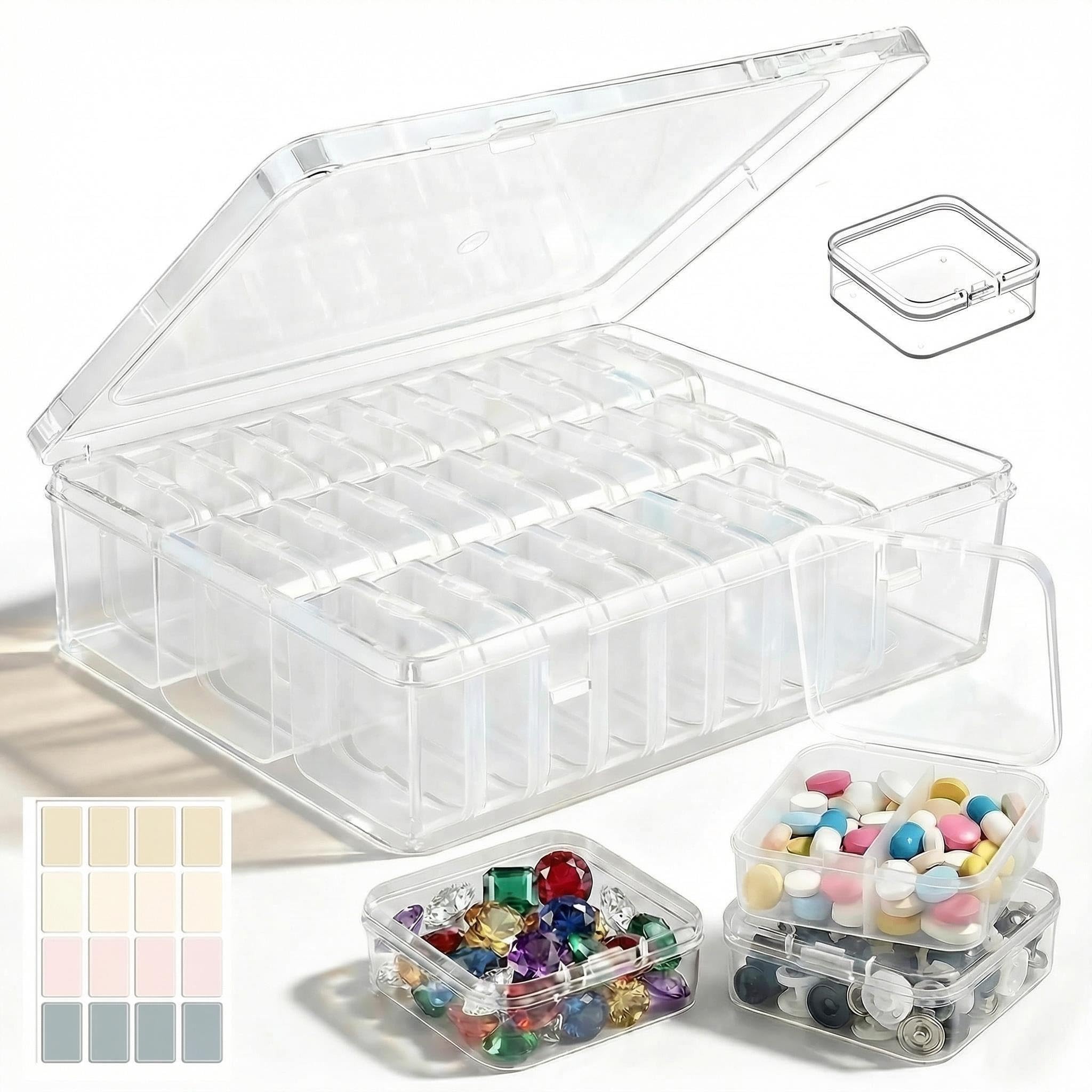 Chesomn 31 Pcs Bead Organiser Storage Box, Small Plastic Organiser Box — image 1