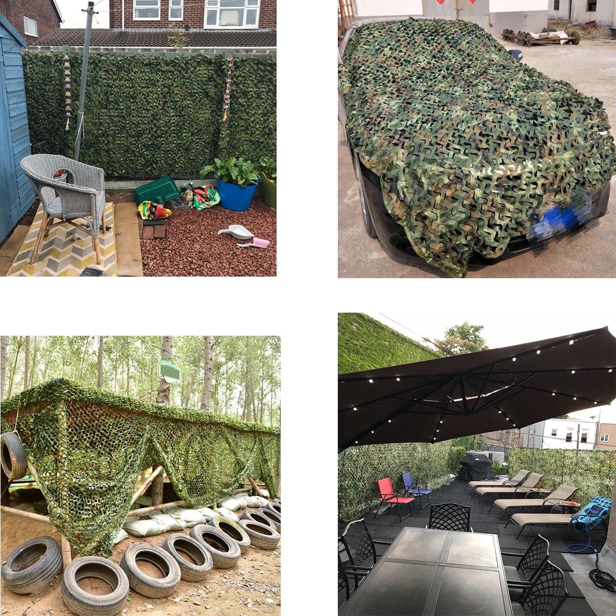 Yaloy Tarnnetz Bundeswehr Sonnenschutz 2x4.0m 3x4.0m 5x5m 4x7m 6x6m 6x8m 8x9m Woodland Oxford Stoff Grünes Tarnung Netz für Camping Militär Jagd Schießen Verstecken Gartendekoration