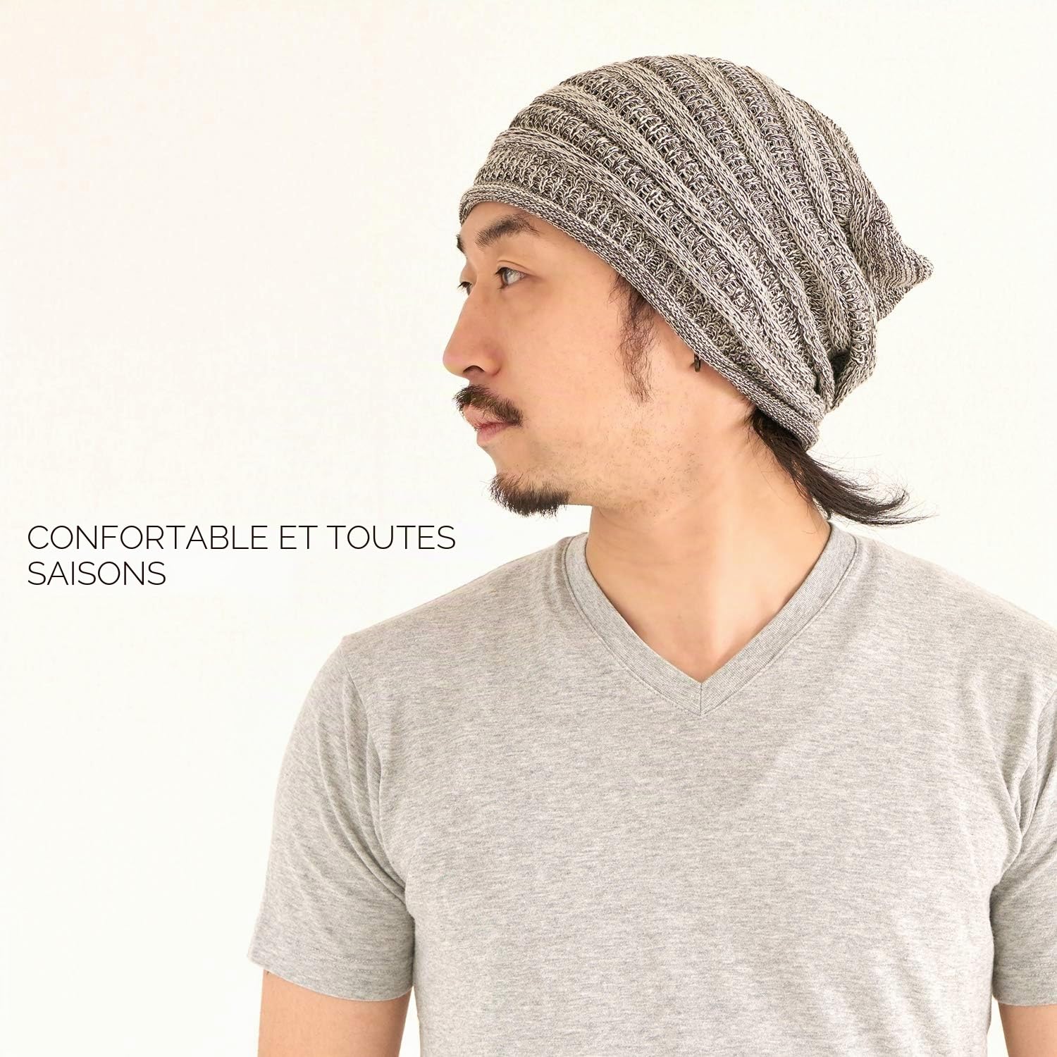 Bonnet Slouch en Tricot Souple avec du Coton, Chapeau Chimio Été Extra Large, Hipster Rasta Beanie Hat pour Homme Et Femme