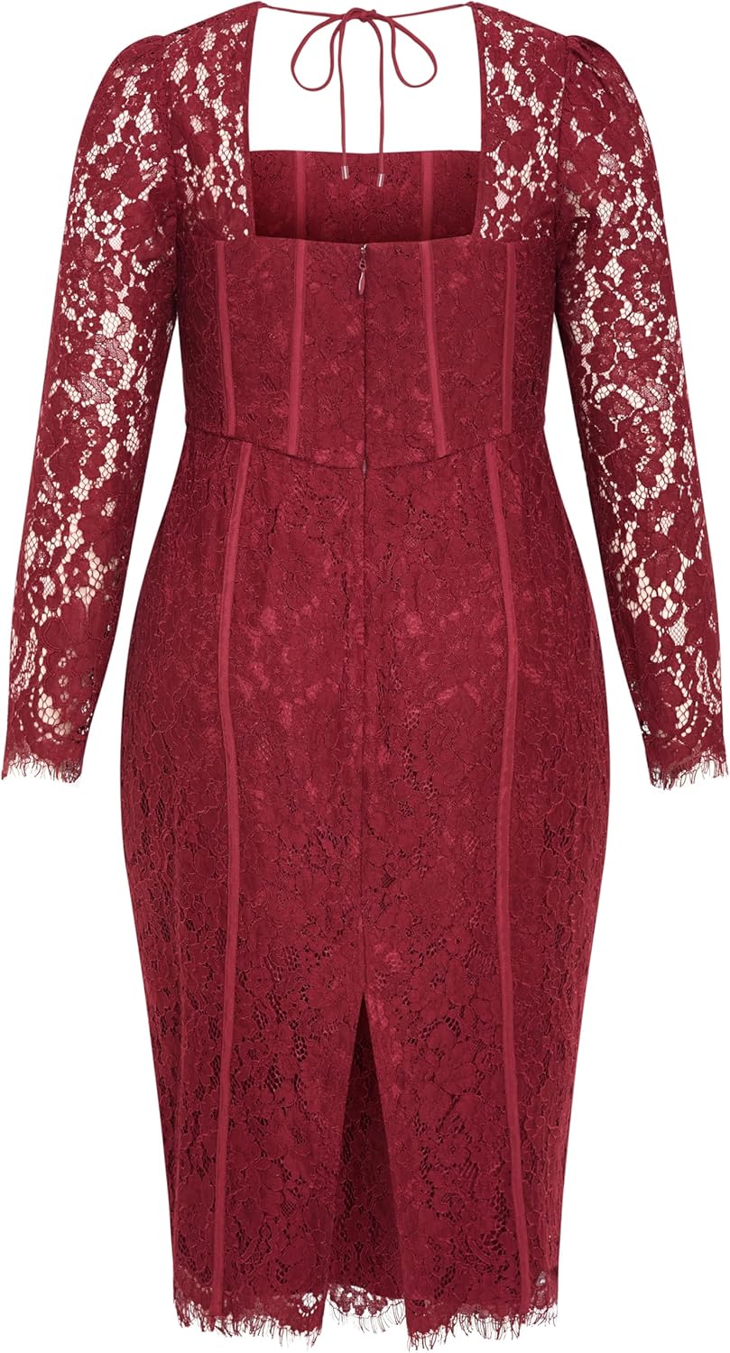 City Chic Women's Plus Size Dress - Valentine Lace - Image 6