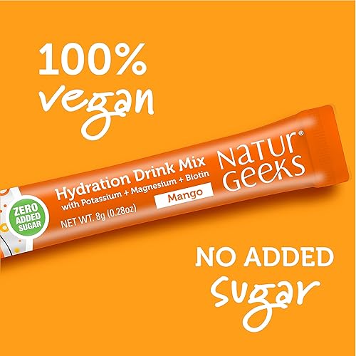 Miniatura 6 de NutraGeeks - Paquetes de electrolitos veganos en polvo, electrolitos sin azúcar para hidratación instantánea, polvo de hidratación con sabores de