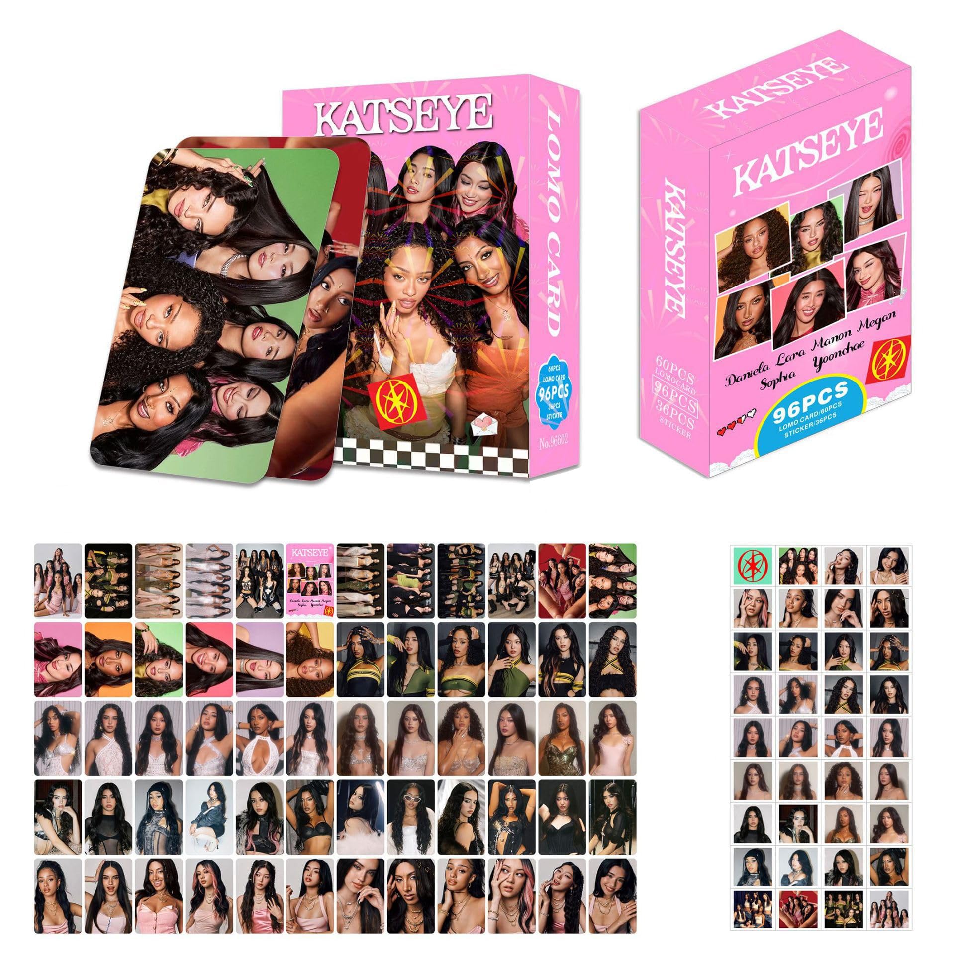 K-Pop LOMO 96Pcs Cards/Stickers for Kat-seye Classic Card Set for Fans，Teens Playing Party Favors and Gift