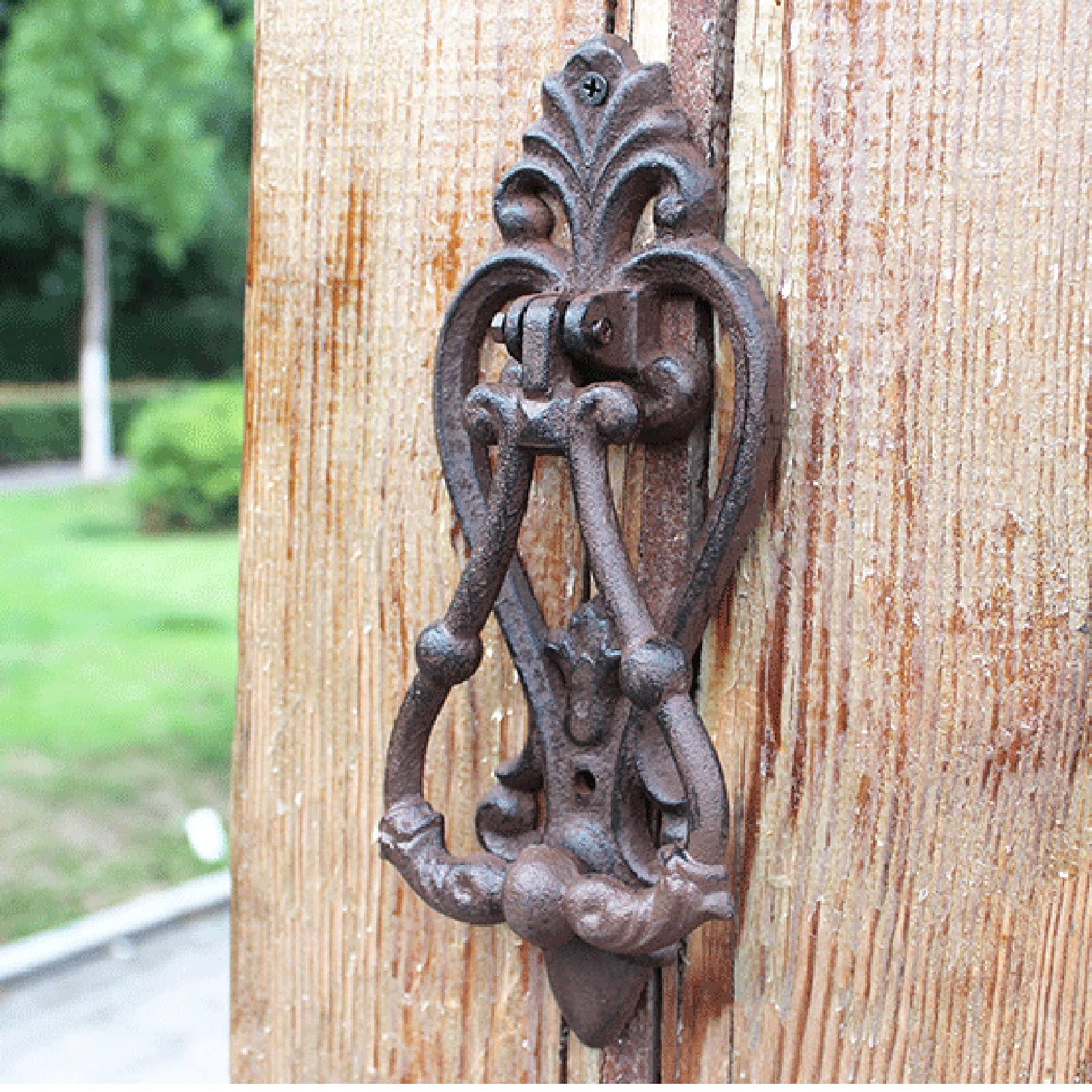 Battente per Porta Antico in Ghisa, Maniglia per Porta Del Cortile in Legno in Stile Country Americano, Accessori per Porte Creative