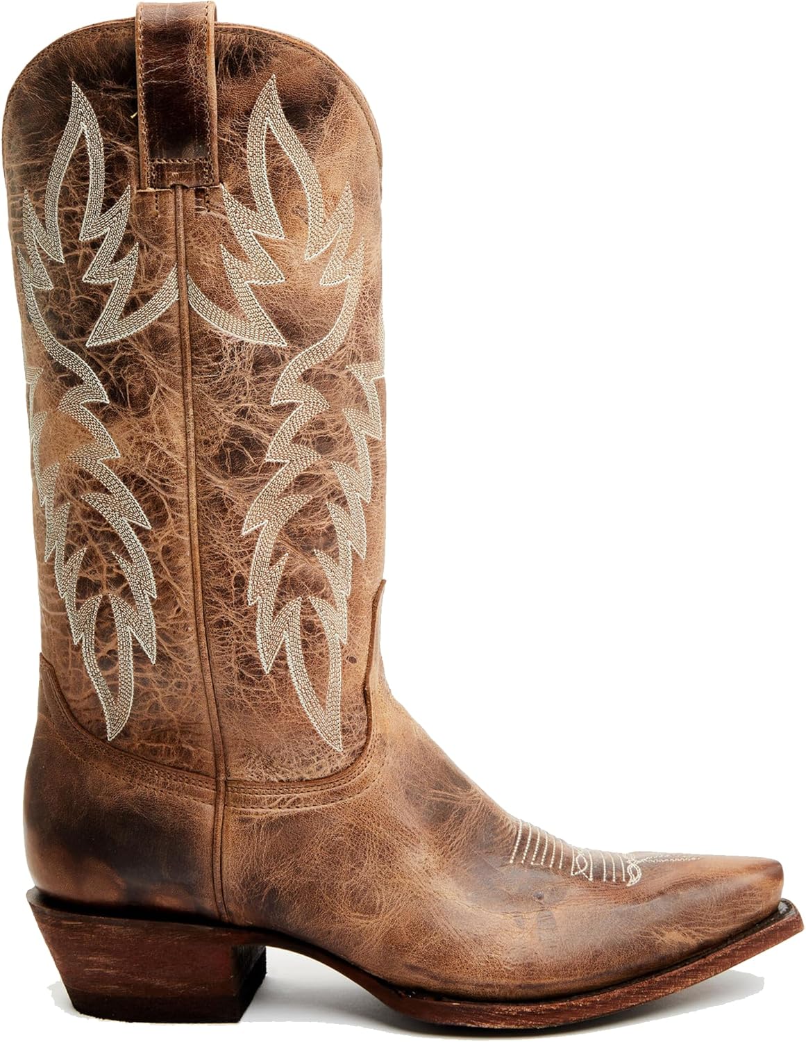 STALOV Cowboy Boots for Women Embroidered Chunky Heel Mid Calf Pointed Toe Pull On Western Fashion Cowgirl Boot - Image 3