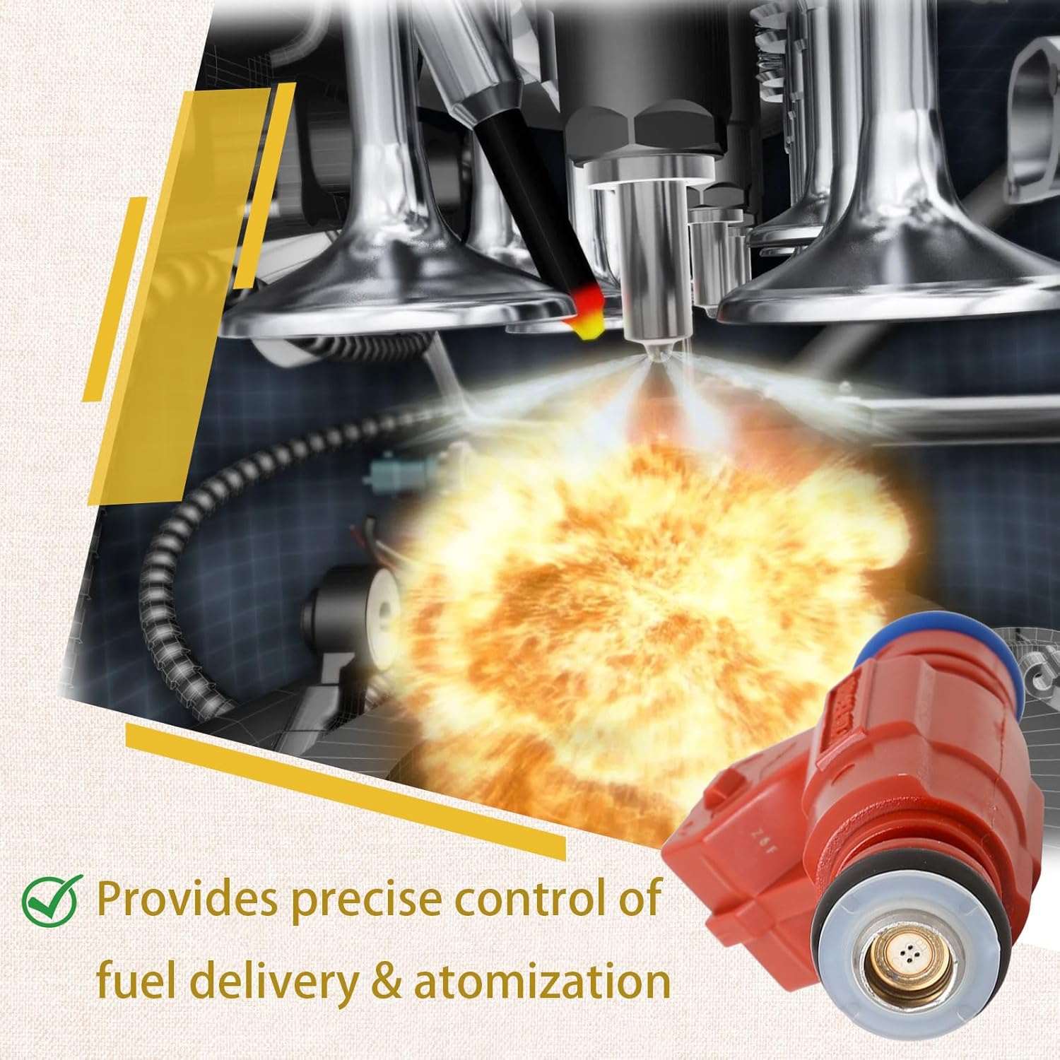 0280156028 E85 Flex Fuel Injectors,Compatible with/Ford 4.0 Explorer 2002-2003,Compatible with/Mercury Mountaineer 2002-2003 |4 Holes| |Set of 6|