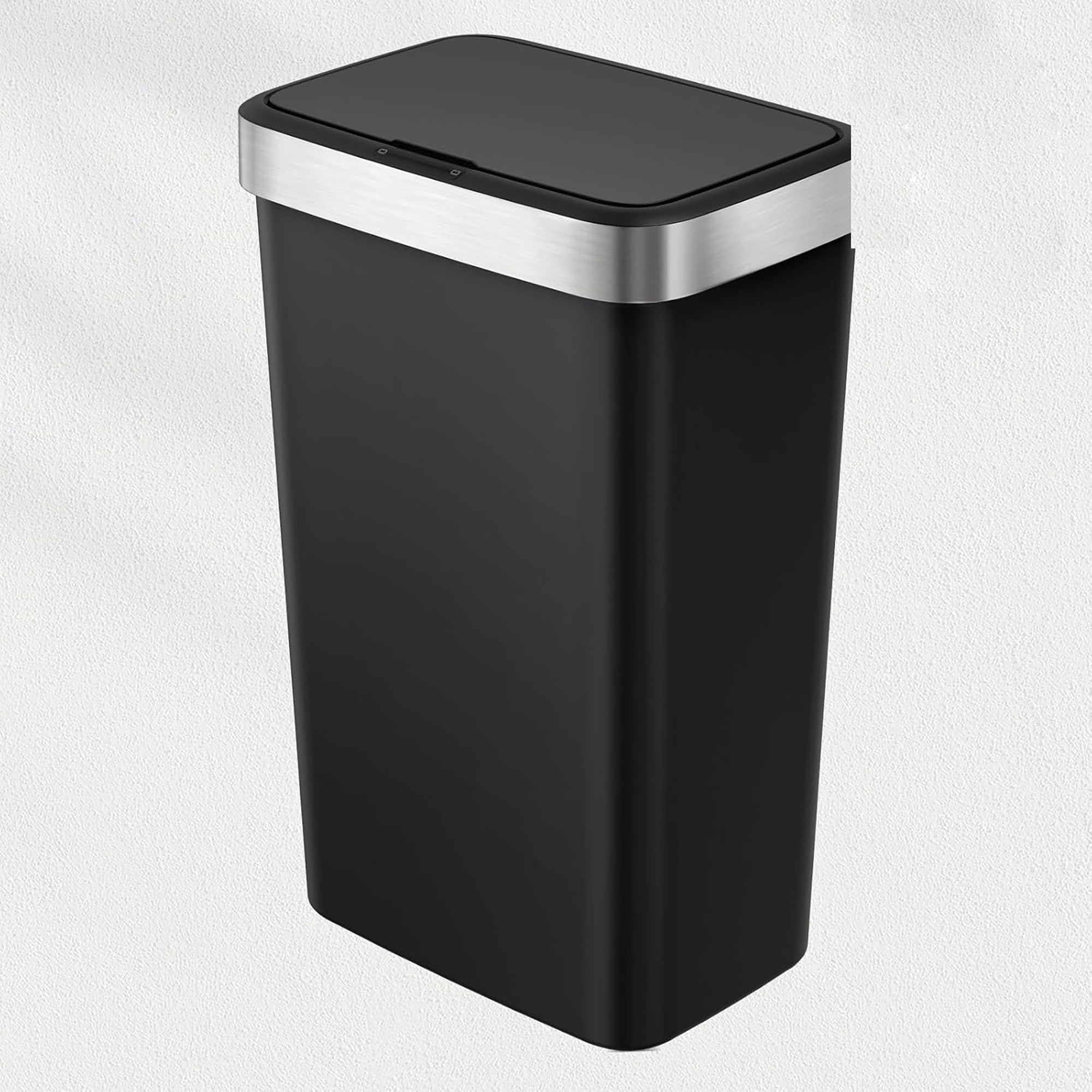 EKO Pattumiera da Cucina 50 Litri con sensore Automatico e Chiusura Morbida | Pattumiera Nera a Batteria | Finitura Anti-Traccia, Base Antiscivolo e Supporto per Borsa | Design Moderno e Silenzioso