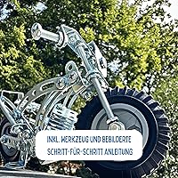 Vista 5 de Eitech Juguete educativo STEM para motocicleta: introducción a la ingeniería y el aprendizaje STEAM, construcción y juego de acero con 150 piezas