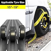 Vista 2 de Correas de cesta de remolque con gancho plano, paquete de 2, correa de rueda de automóvil, red para neumáticos de 14 a 19 pulgadas, accesorios