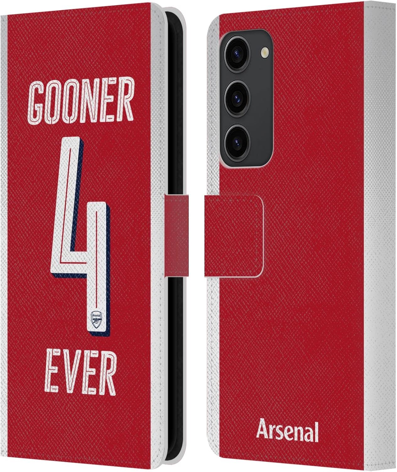 Head Case Designs Officially Licensed Arsenal FC Forever Gunners Leather Wallet Case Compatible with Samsung Galaxy S23+ 5G