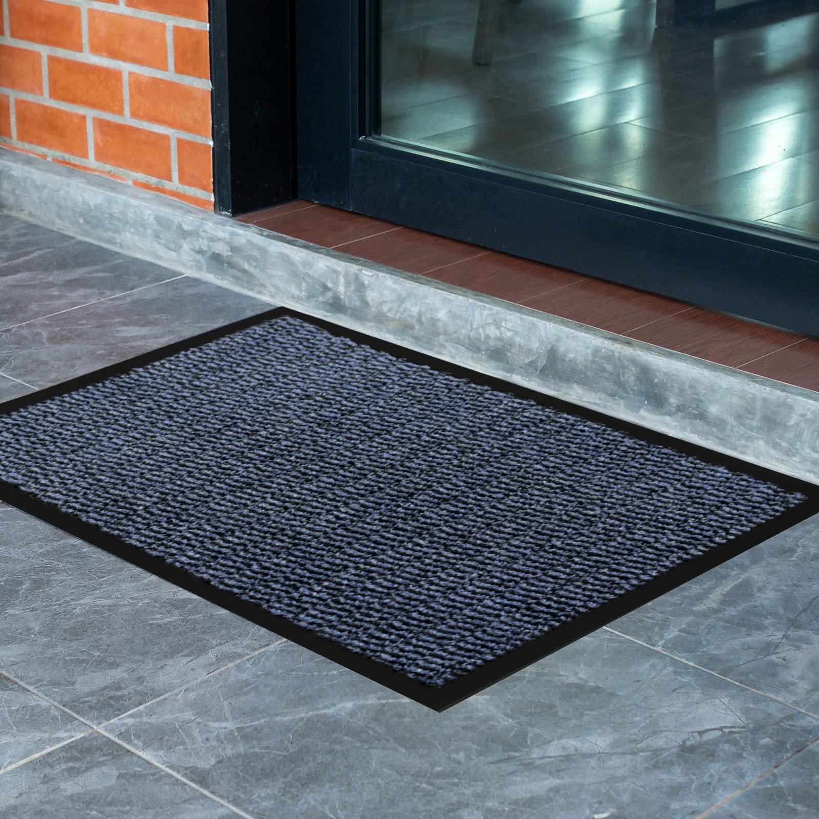 Schmutzfangmatte STAR - Sauberlaufmatte meliert - Blau 120x180 cm | Klassische Fußmatte in vielen Größen für innen und außen - Türmatte für Eingangsbereiche - Fußabstreifer für Haustür