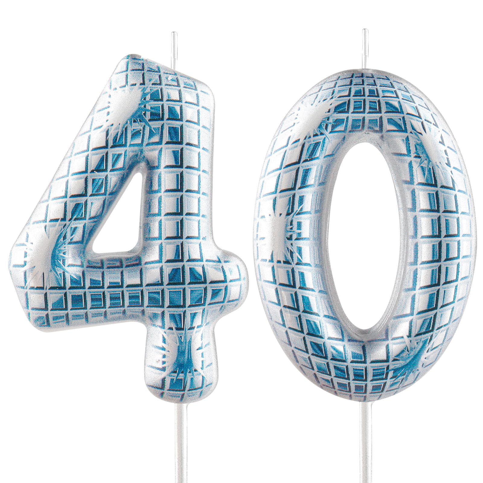 Funny Disco Themed Birthday Candles, Number 40 Retro Disco Mirror Ball Candle Cake Topper Decorations, Dance Party Supplies, 18th 21th 30th 40th 50th 60th Birthday Gifts for Him Her Disco Lovers
