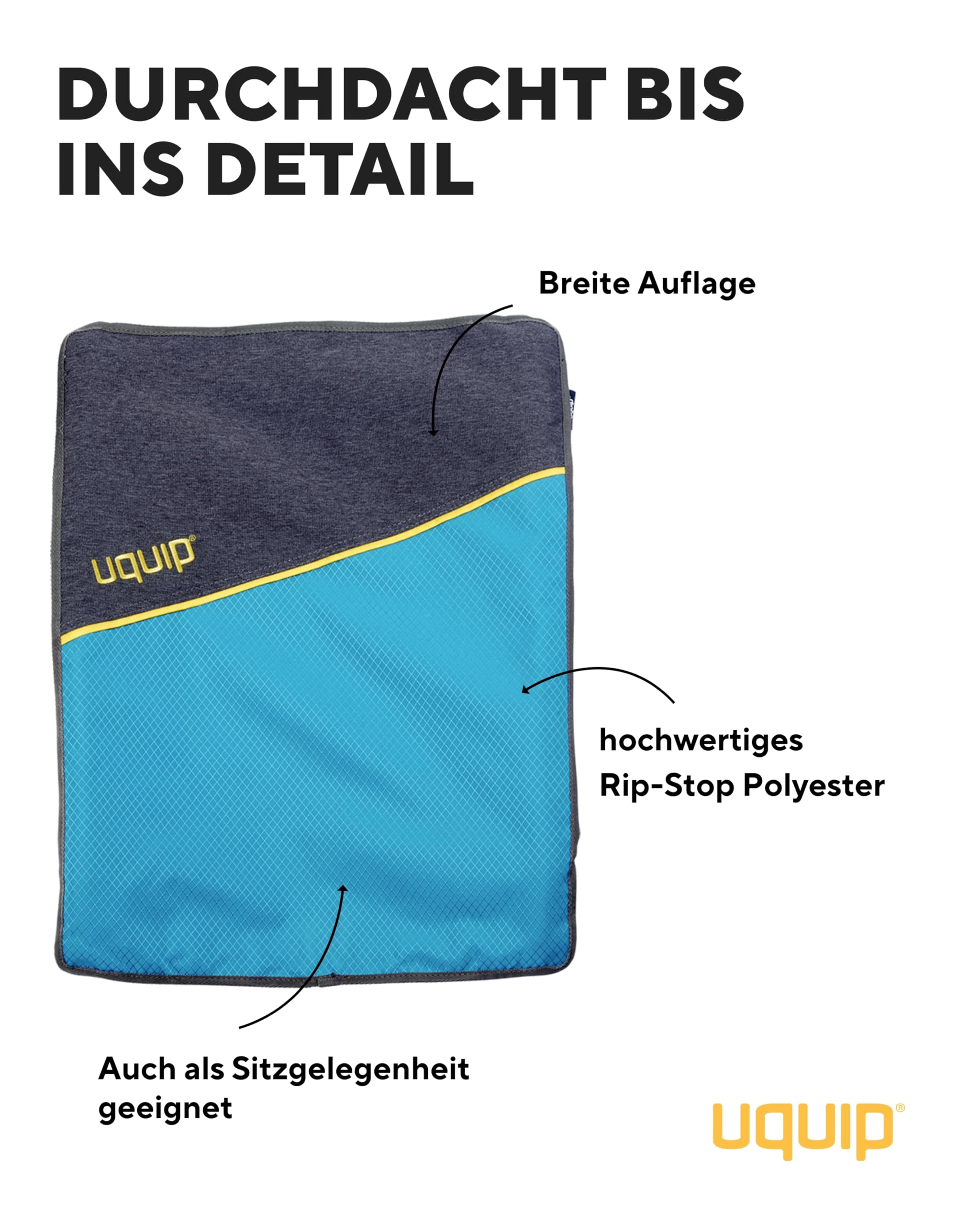 Uquip Fußablage Finley Fußbank Camping Stuhl Klappstuhl Fuß Stütze Hocker Stahl Petrol/Grey