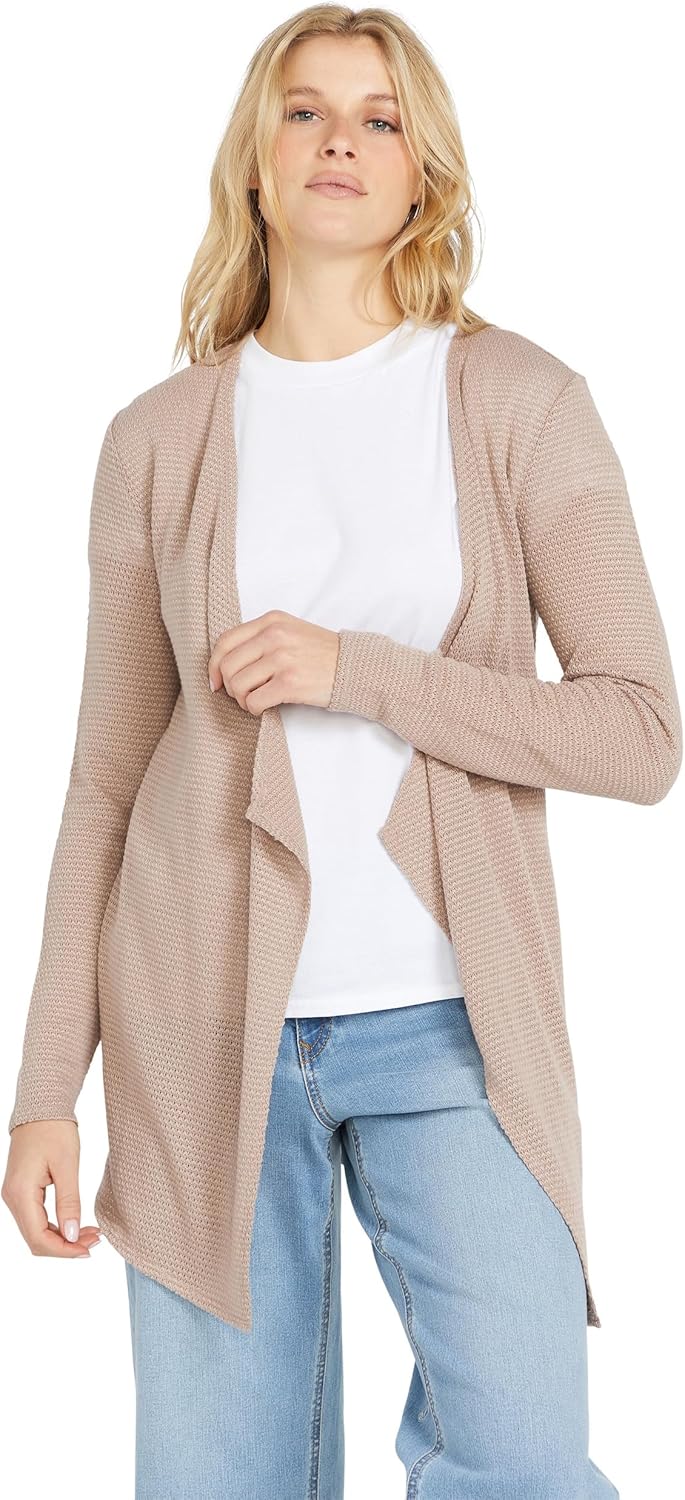 Volcom Womens Go Go Wrap Open Front Cardigan Sweater (Regular & Plus Size)