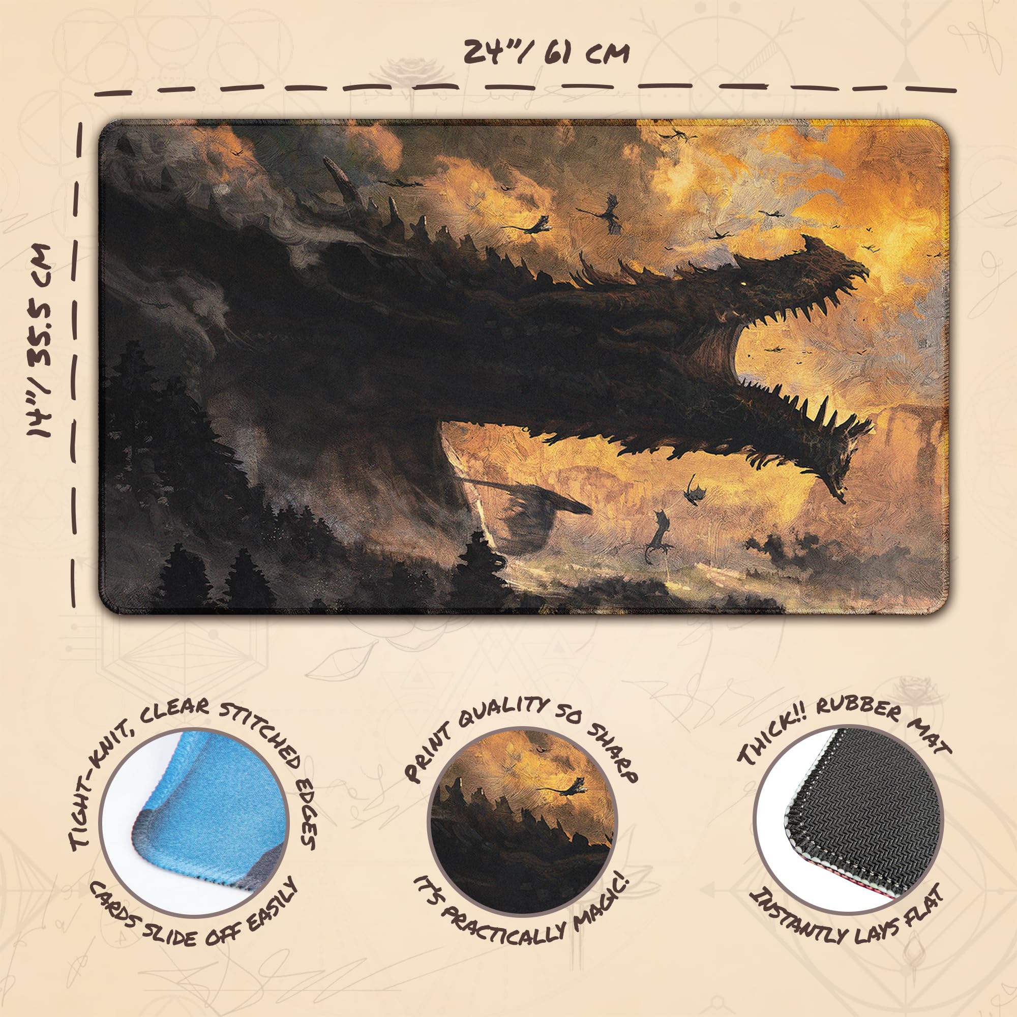 Amazon.com: Paramint Ancalagon The Black (Stitched) - MTG Playmat