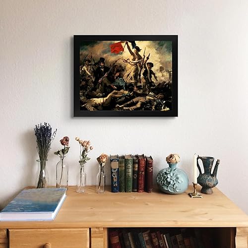 Miniatura 3 de Lost Cabin The Liberty Leading the People por Eugene Delacroix  Impresión en marco plano negro  Reproducción de pinturas de obras de arte finas