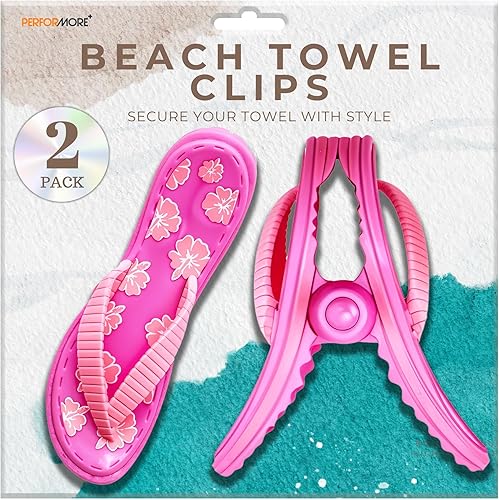 Miniatura 9 de PERFORMORE Juego de 2 clips para toallas de playa, clips portátiles para toallas, clips seguros para sillas de playa, terraza, patio, piscina,