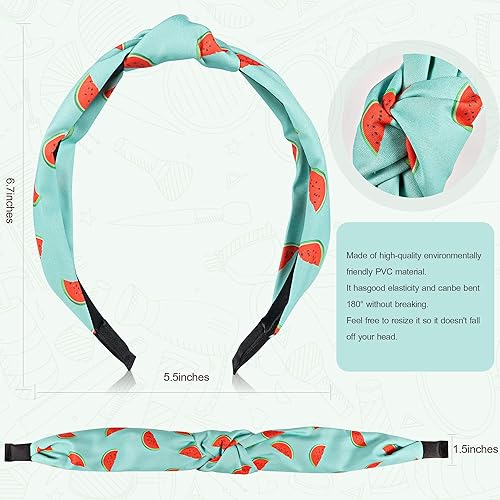 Miniatura 8 de Diademas para mujeres y niñas, 6 diademas elegantes con nudos en la parte superior, diadema anudada para mujeres, bandas anchas para la cabeza,