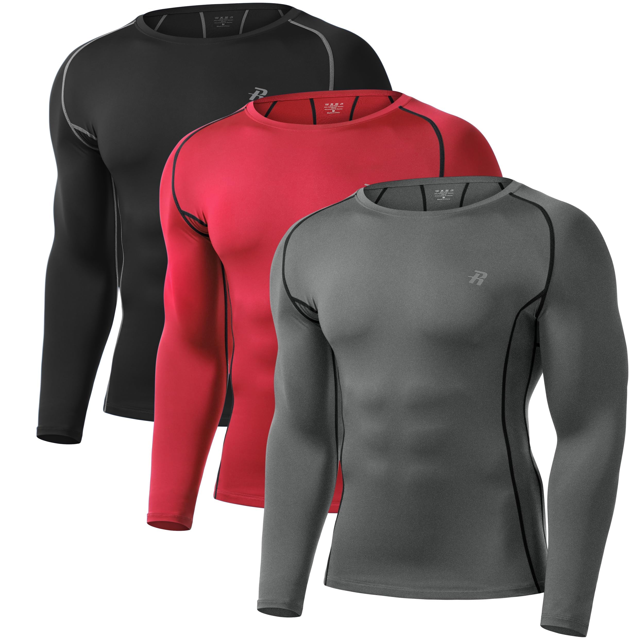Runhit Kompressionsshirt Herren Kurzarm Camiseta Unisex Adulto (Pack de 3)