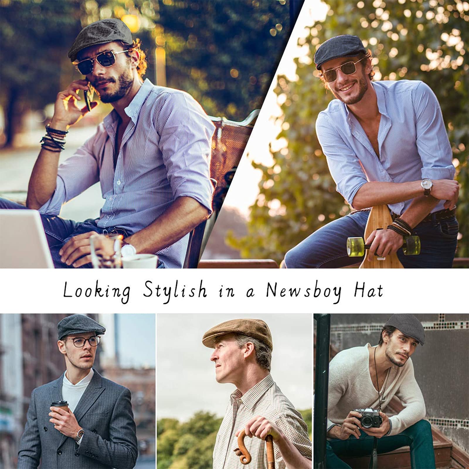 Berett Cap męska czapka z daszkiem Gatsby czapka z daszkiem Newsboy płaska czapka beret 1920 styl Gatsby kostium akcesoria