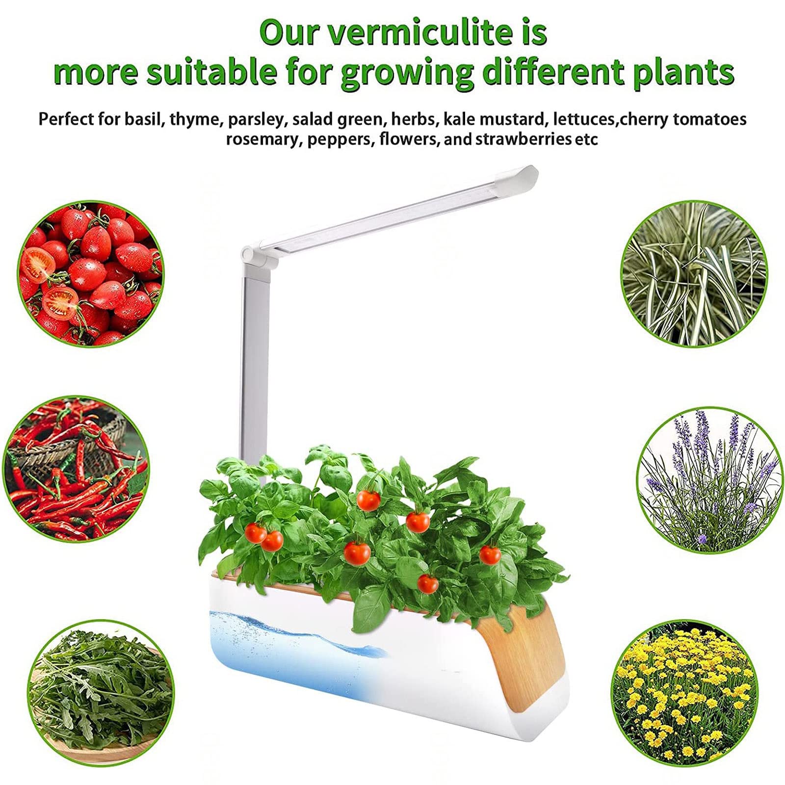 Kit hidropónico para Interior, lámparas para Cultivo de Plantas, indicador de bajo Nivel de Agua, Control Inteligente de Chips, Kit de Cultivo para Interior de Plantas, para adorna