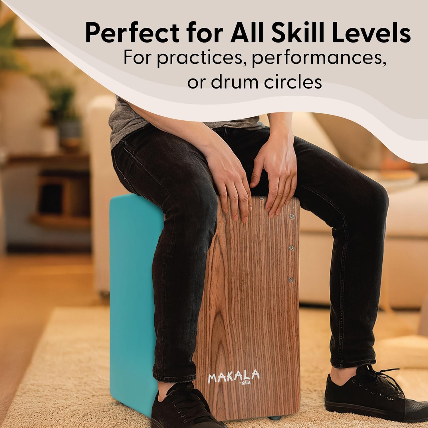 Kala (MP-CAJON-BL) MaKala by Kala Kids Cajon – Mako Blue Rhythm & Percussion Instrument