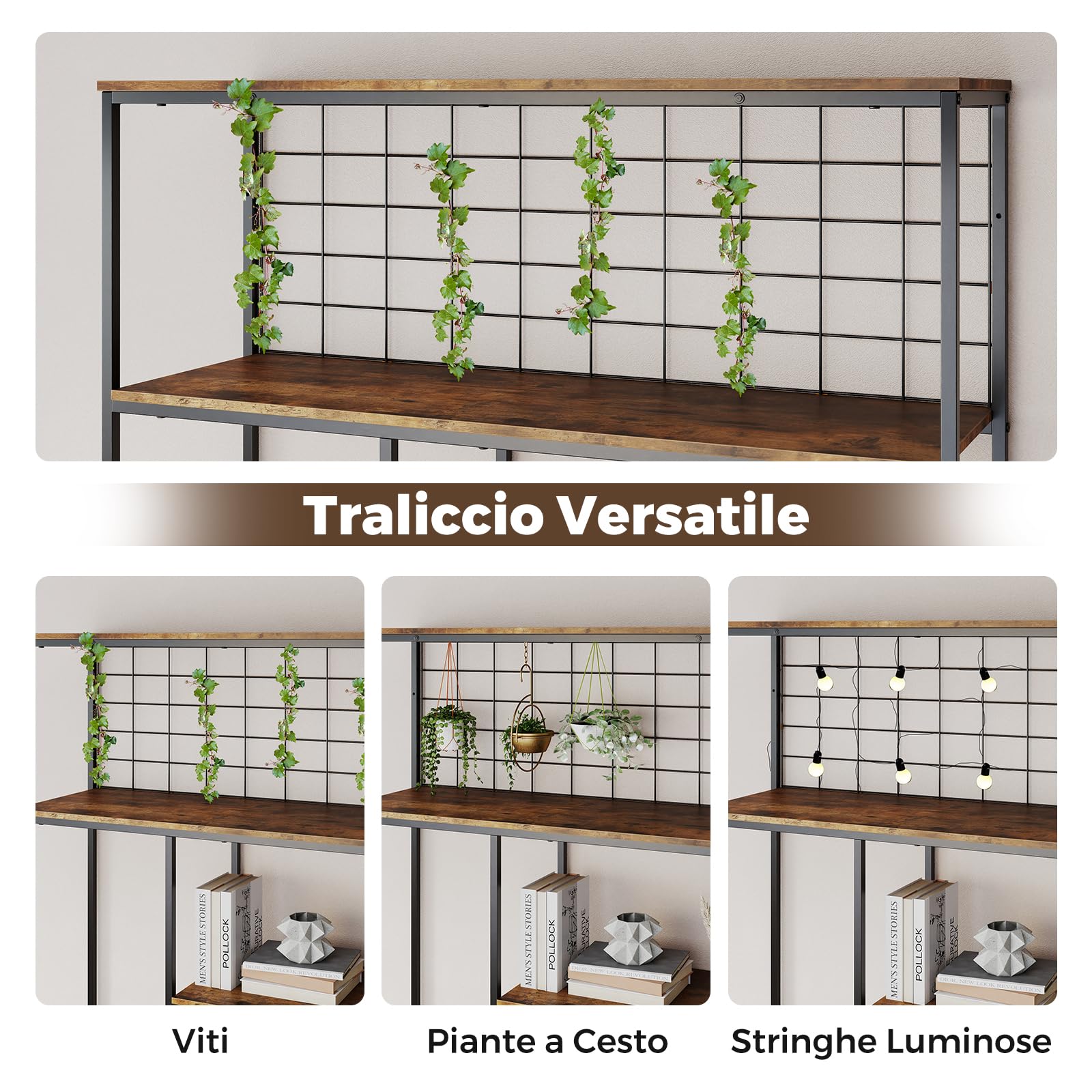 COSTWAY Scaffale Porta Piante a 6 Livelli con Rete Metallica