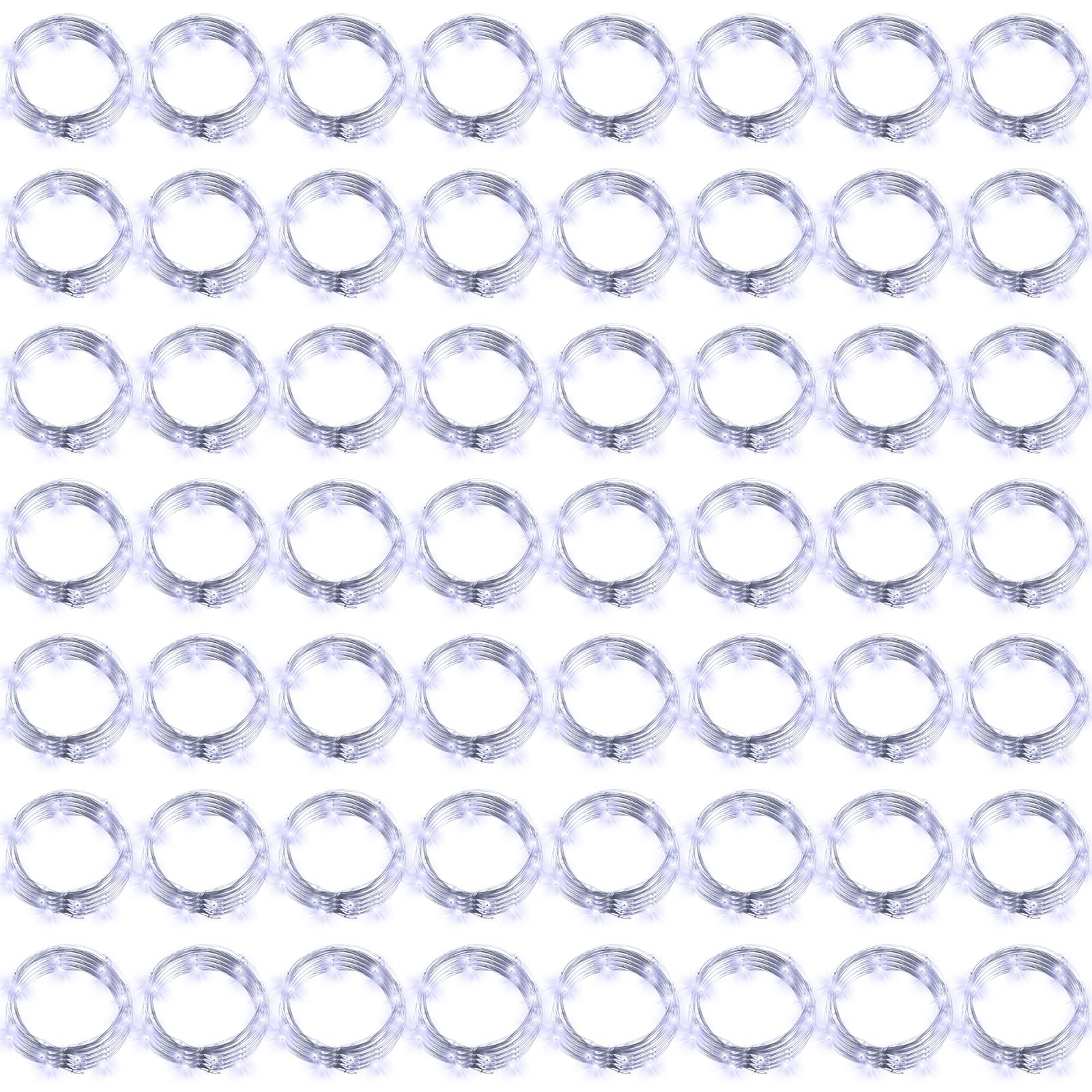 Hortsun Confezione da 100 lucine a batteria, 3 modalità di velocità, 2 m, 20 LED, con mini filo impermeabile, luci scintillanti per feste, matrimoni, compleanni, vasi e decorazioni floreali (luce