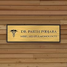 ABAJ Customized Self-Adhesive Acrylic Name Plate (12x4 Inches)/Elegant Black Base with Gold Engraving & Vinyl Lettering/Personalized Name Plate for Home/Office & Outdoor Entrance