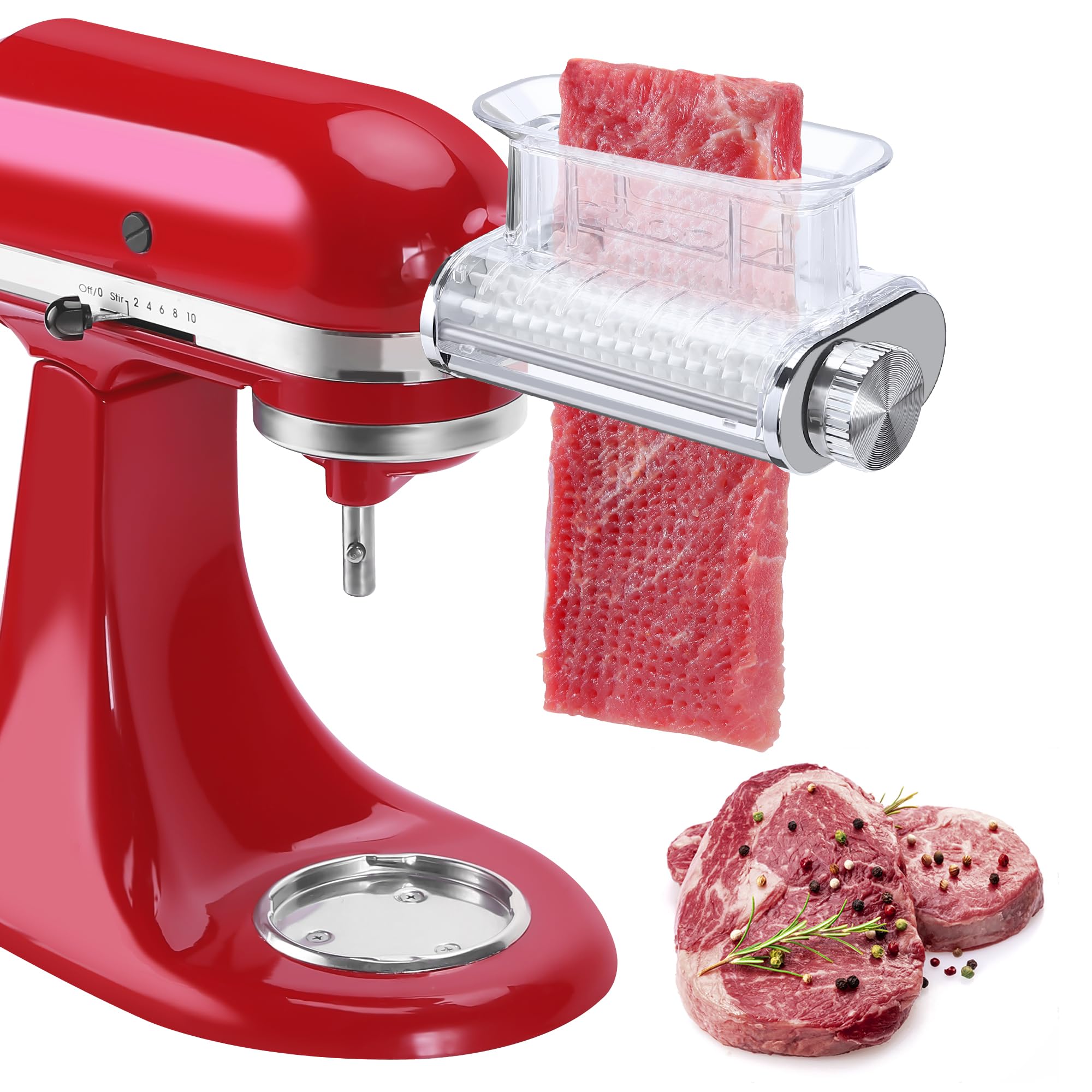 Meat Tenderizer Attachment for KitchenAid Stand Mixers, 3 Adjustable Thickness, Meat Tenderizer Machine, Meat Cuber Accessories, Dishwasher Safe
