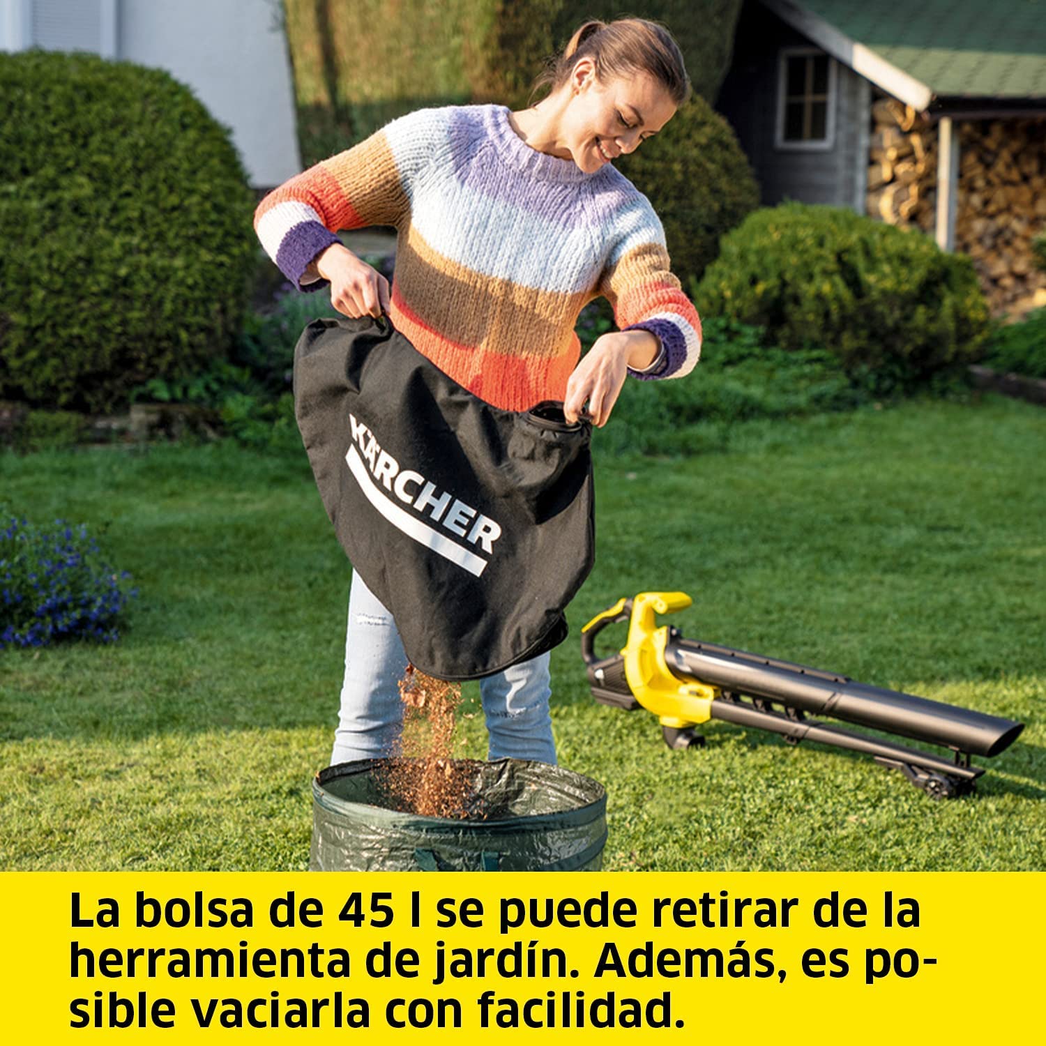 KÄRCHER 18 V Soplador Aspirador BLV 18-200 Battery, función de trituración, Velocidad de Aire: 200 km/h, Volumen de Bolsa: 45 l, Peso: 3,5 kg, Compatible con batería 18 V, batería no Incl.