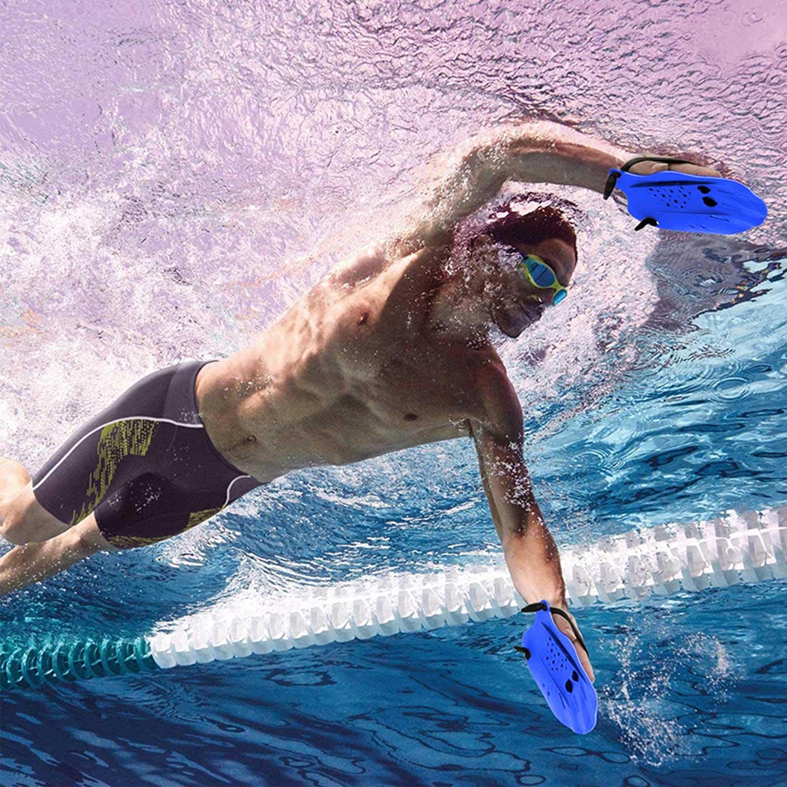 Produktbild von Kraulen Schwimmhilfe KEUGT Schwimmpaddel Aus Silikon - Trainingspaddel Für Erwachsene 14x19.5 Cm Paddel