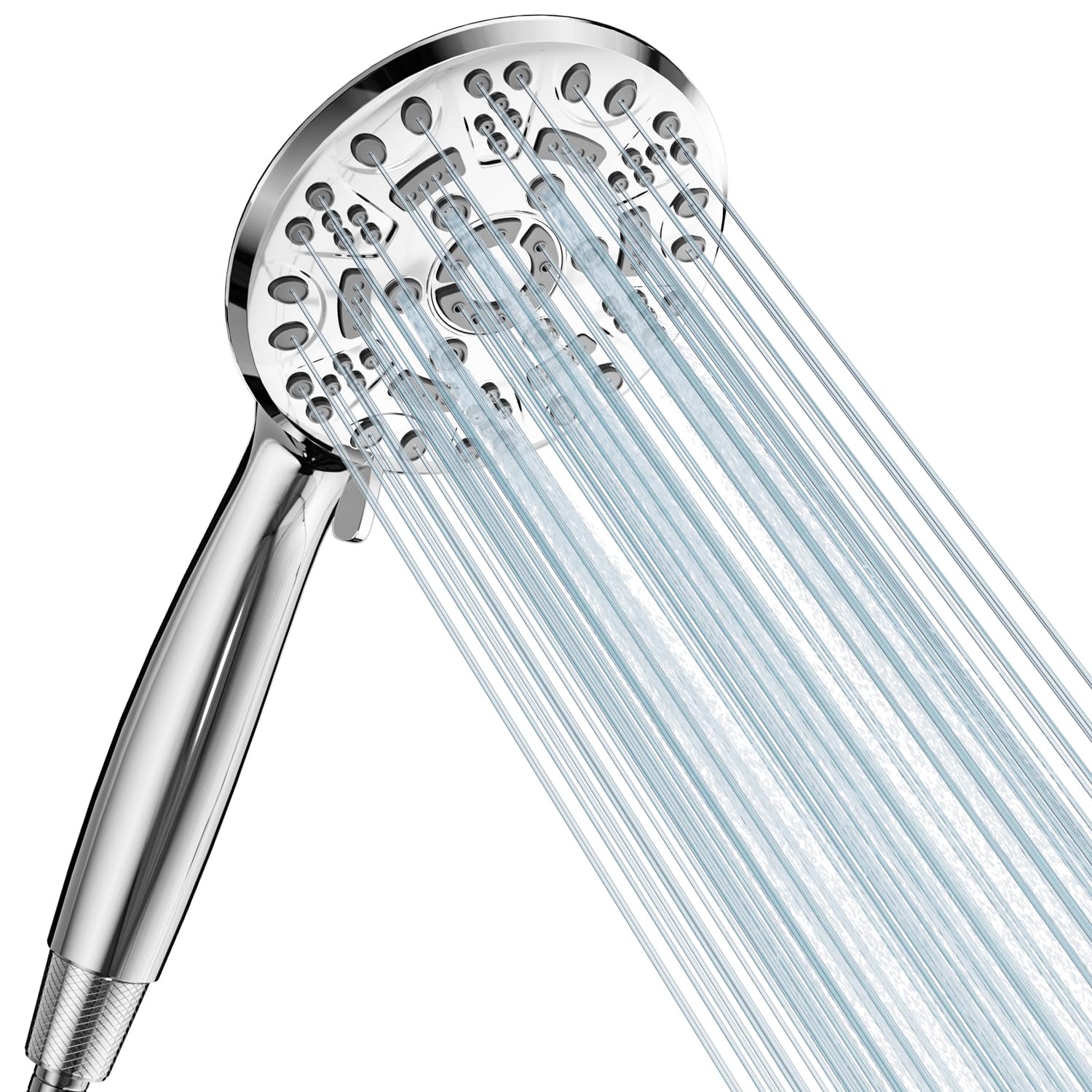 Cobbe Shower Head, High Pressure Shower Head with 8 Spray Modes, Universal Bathroom Water Saving Shower Heads, Large Powerful Flow Rain Showerhead for Low Water Pressure, Chrome