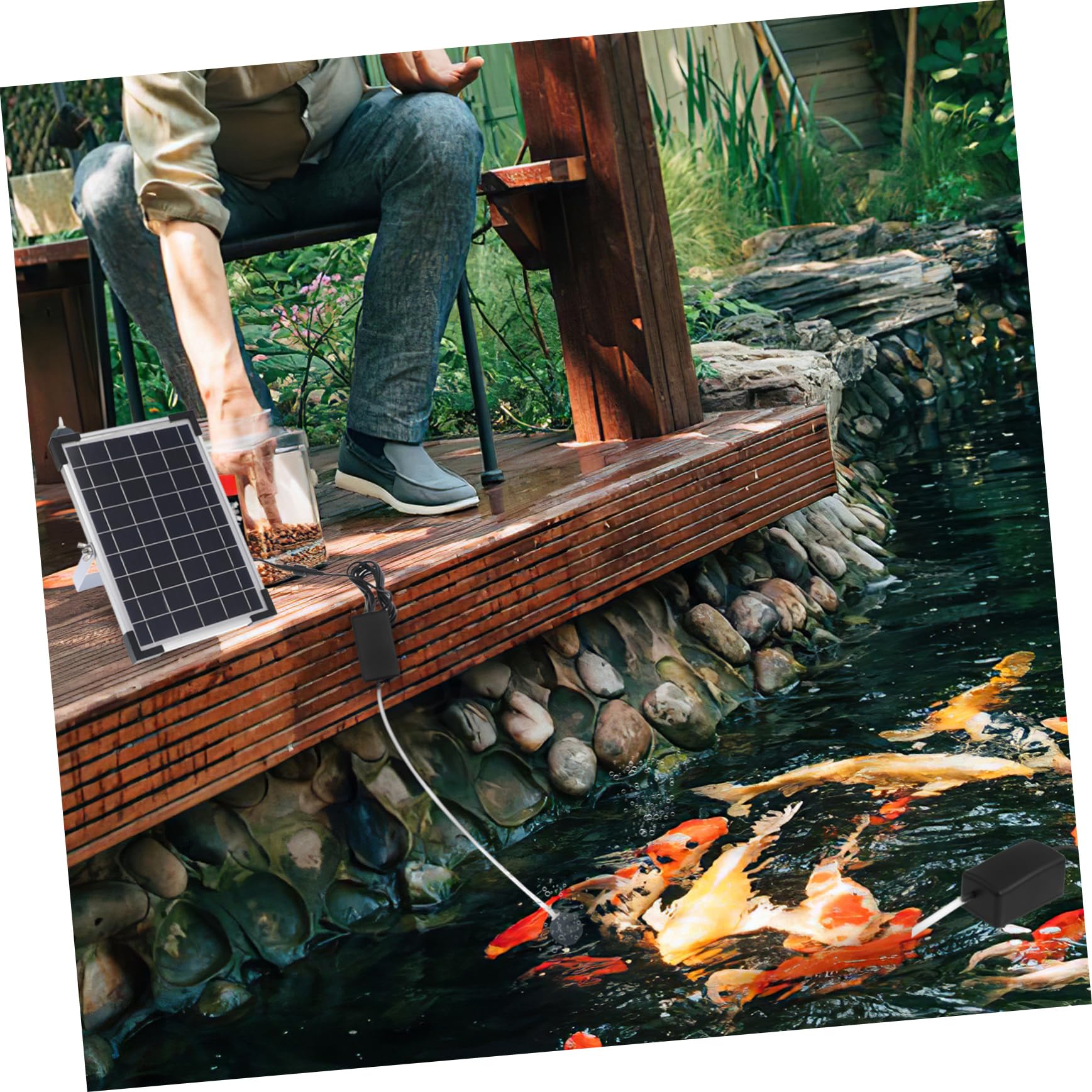HEMOTON Pompa Solare Per Ossigeno Pompa Solare Per Acquario Per Laghetto Di Ossigenazione Aeratore Per Acquario