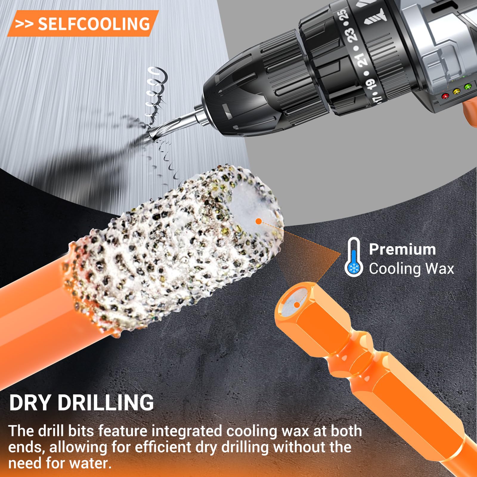 HIPX 6mm Tile Drill Bit, Diamond Drill Bit for porcelain tiles 5 Pcs 6mm Hex Shank Diamond Drill Bit Sets for Granite Ceramic - Image 4